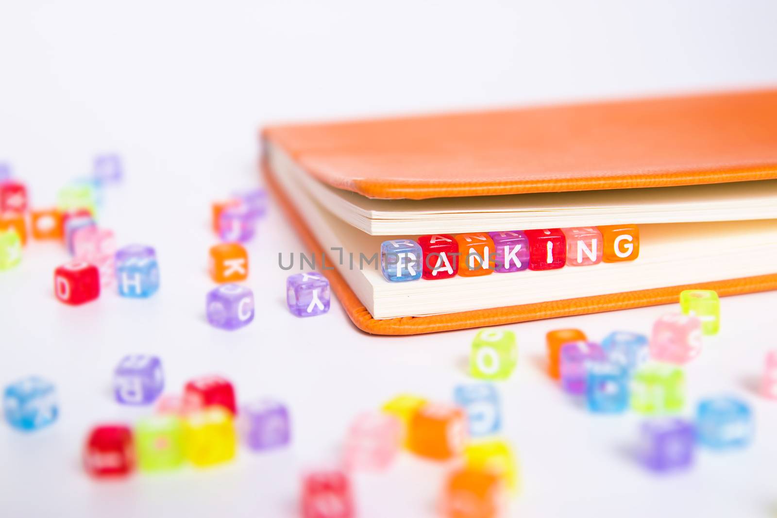 RANKING word written on colorful bead
