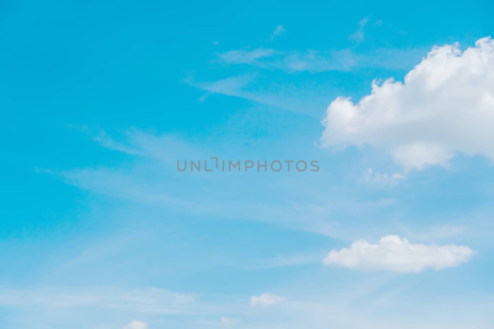 Copy space summer blue sky and white cloud abstract background.