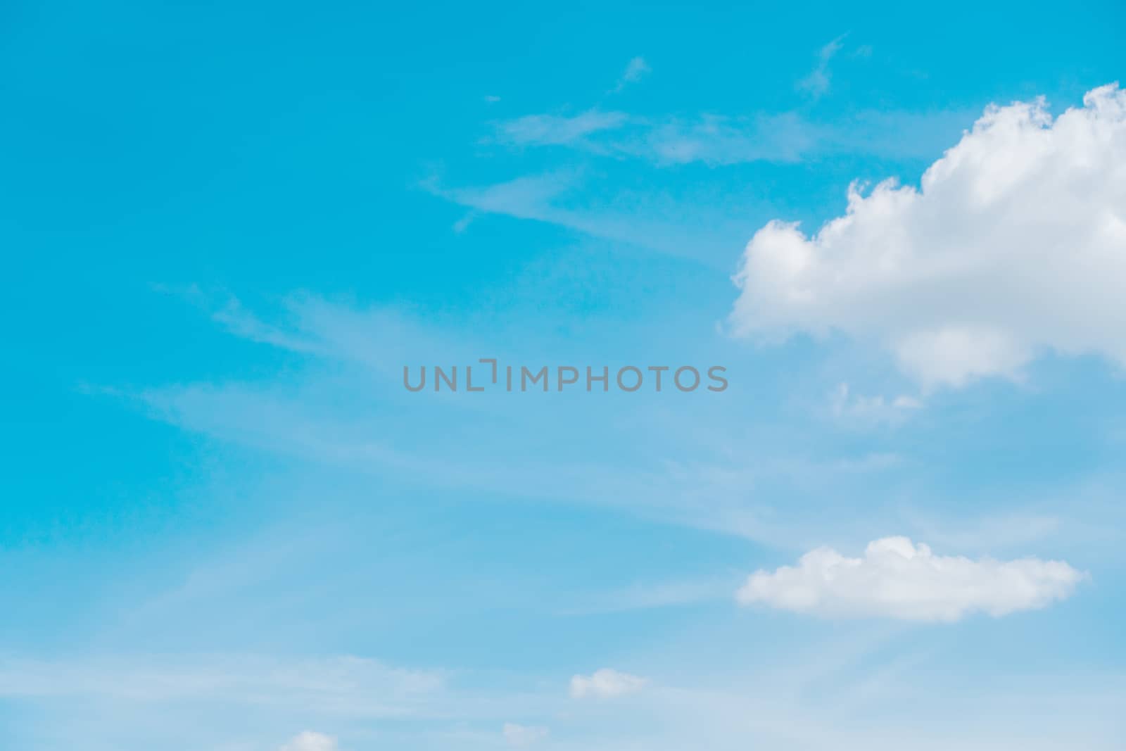 Copy space summer blue sky and white cloud background. by Suwant