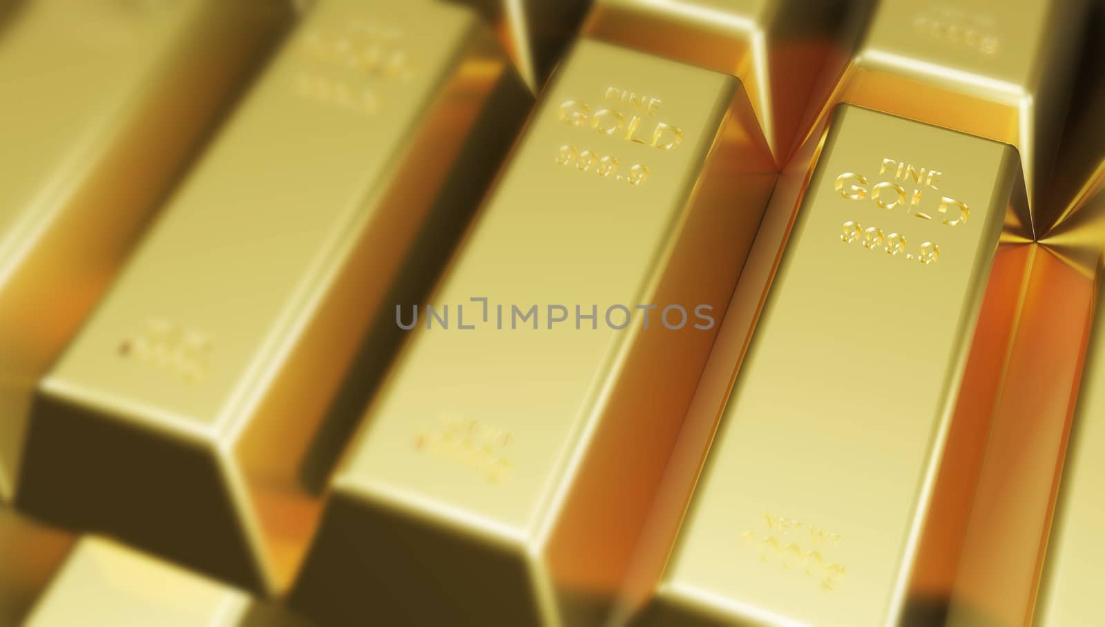 Gold bars background 3D Render by Myimagine