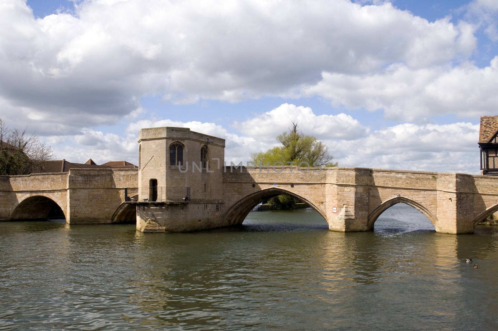 Old bridge over the River Great Ouse at St Ives, Cambridgeshire