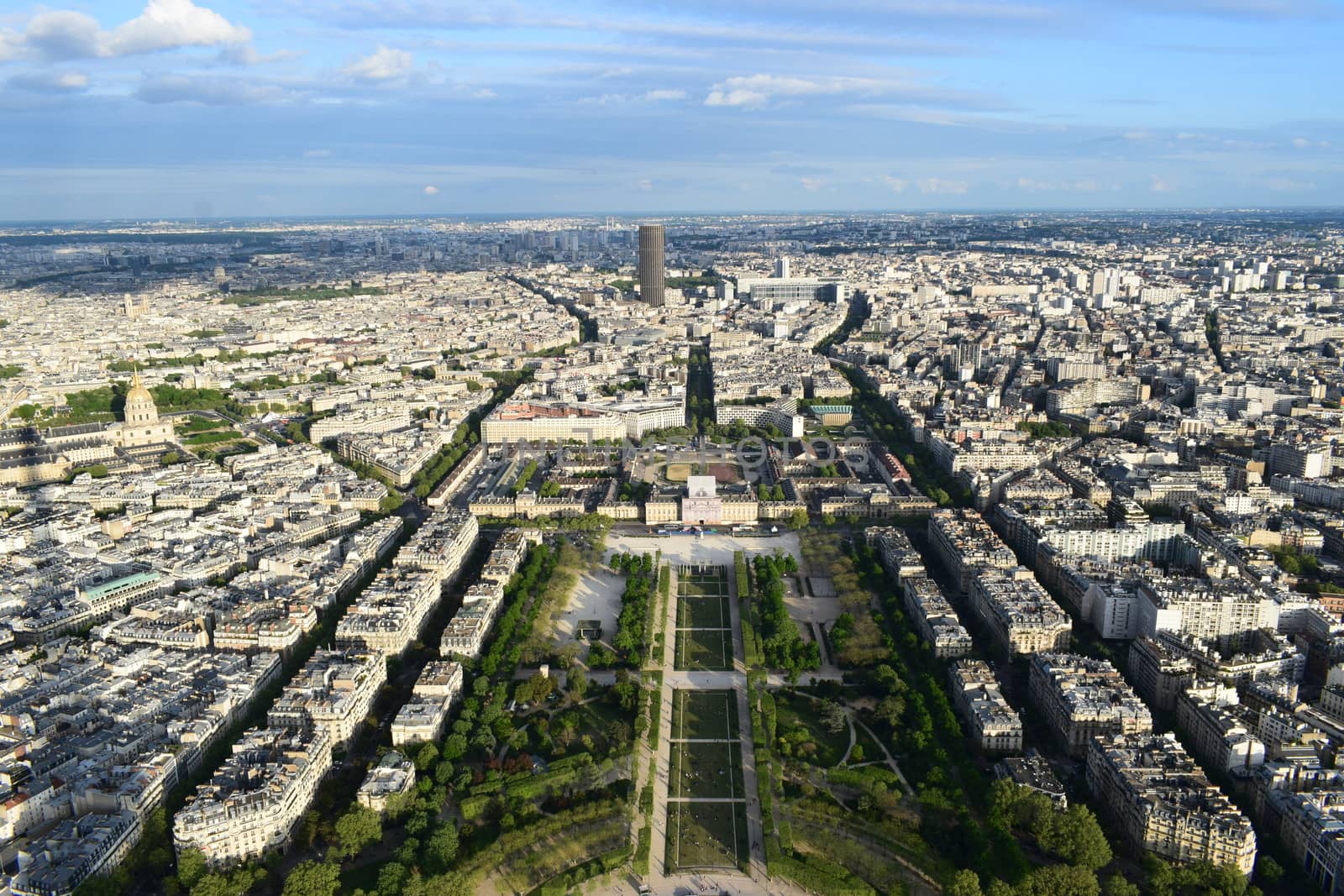 Aerial view of Paris from Eiffel Tower, France