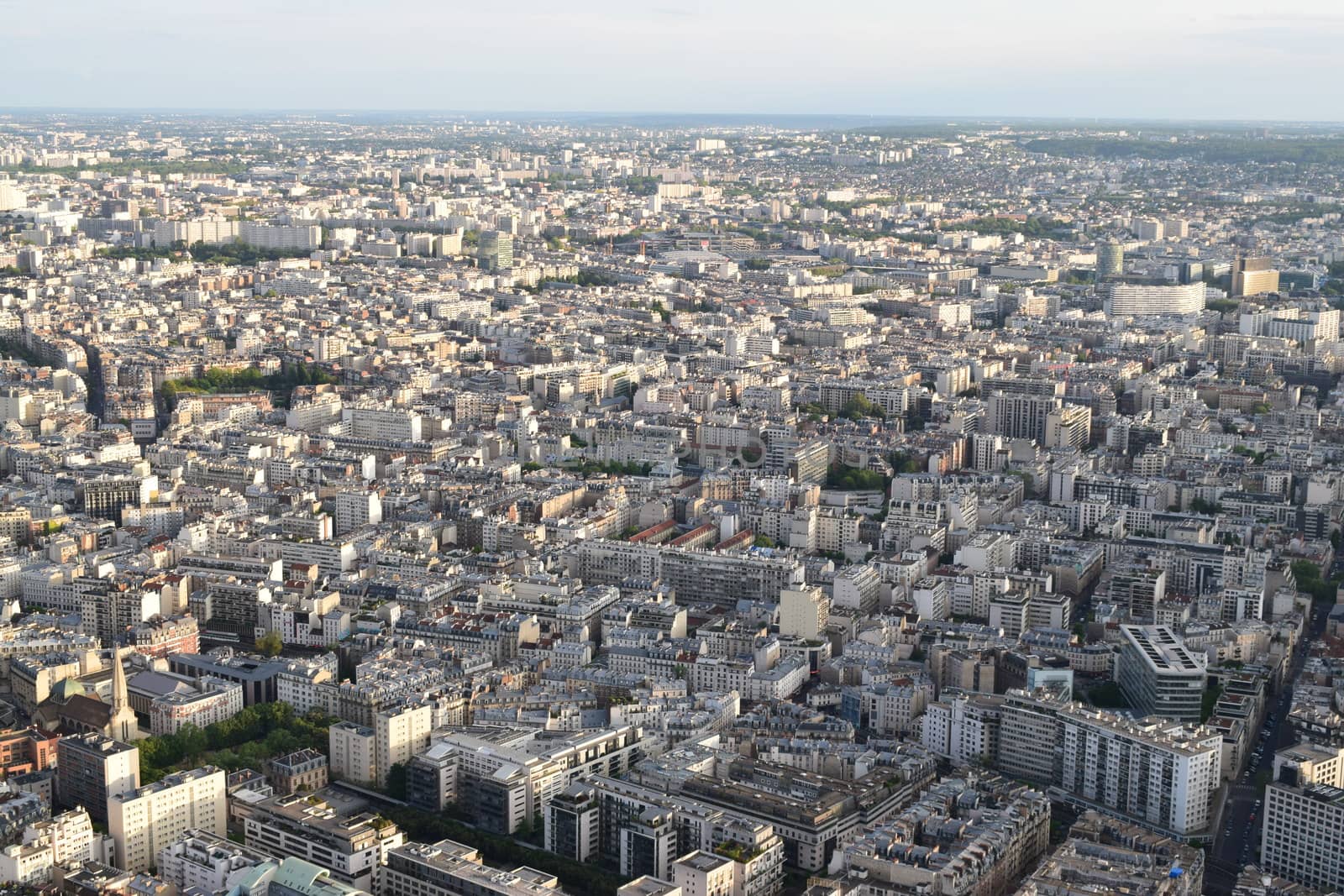 Aerial view of Paris from Eiffel Tower, France