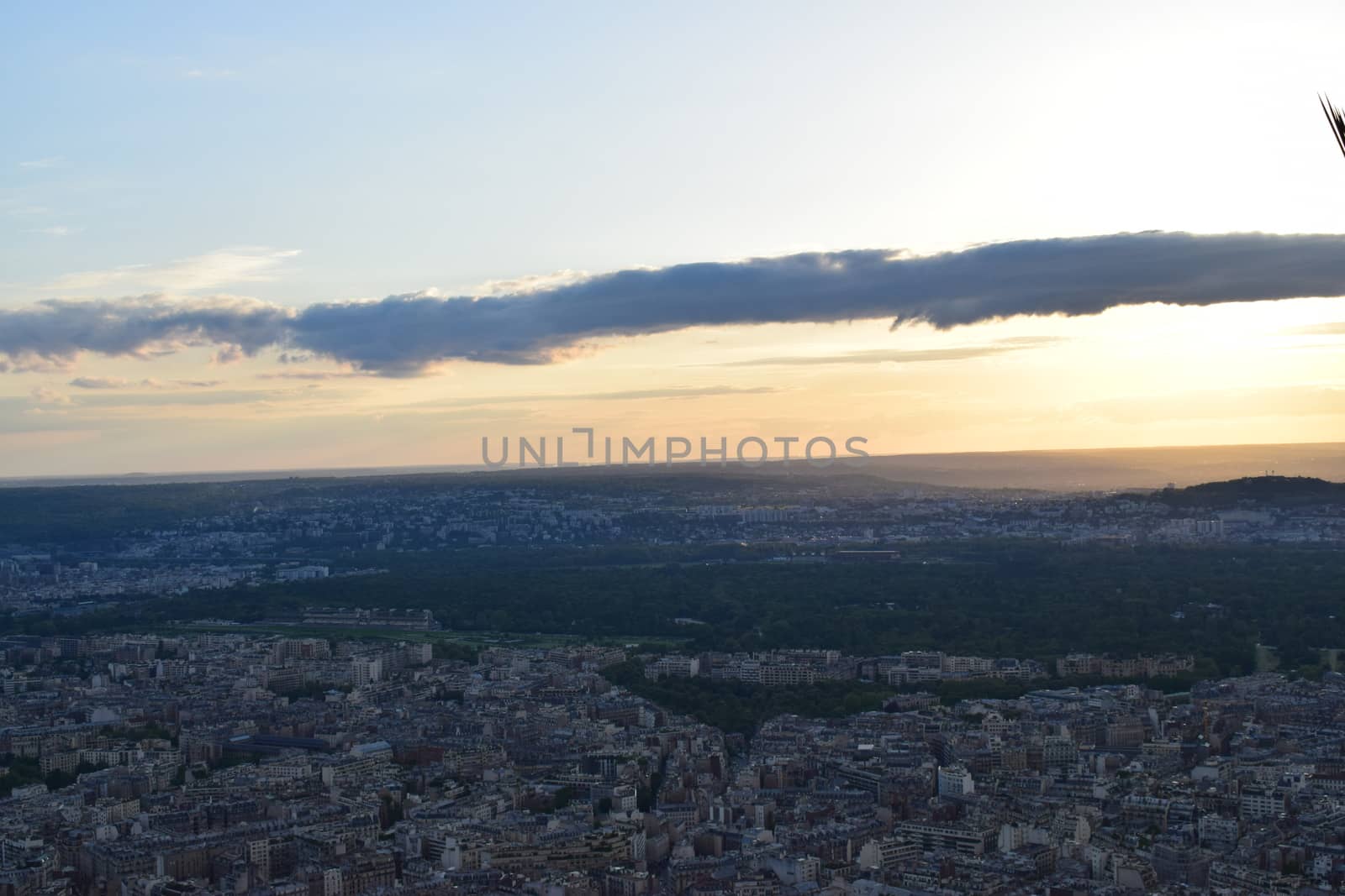 Aerial view of Paris from Eiffel Tower, France