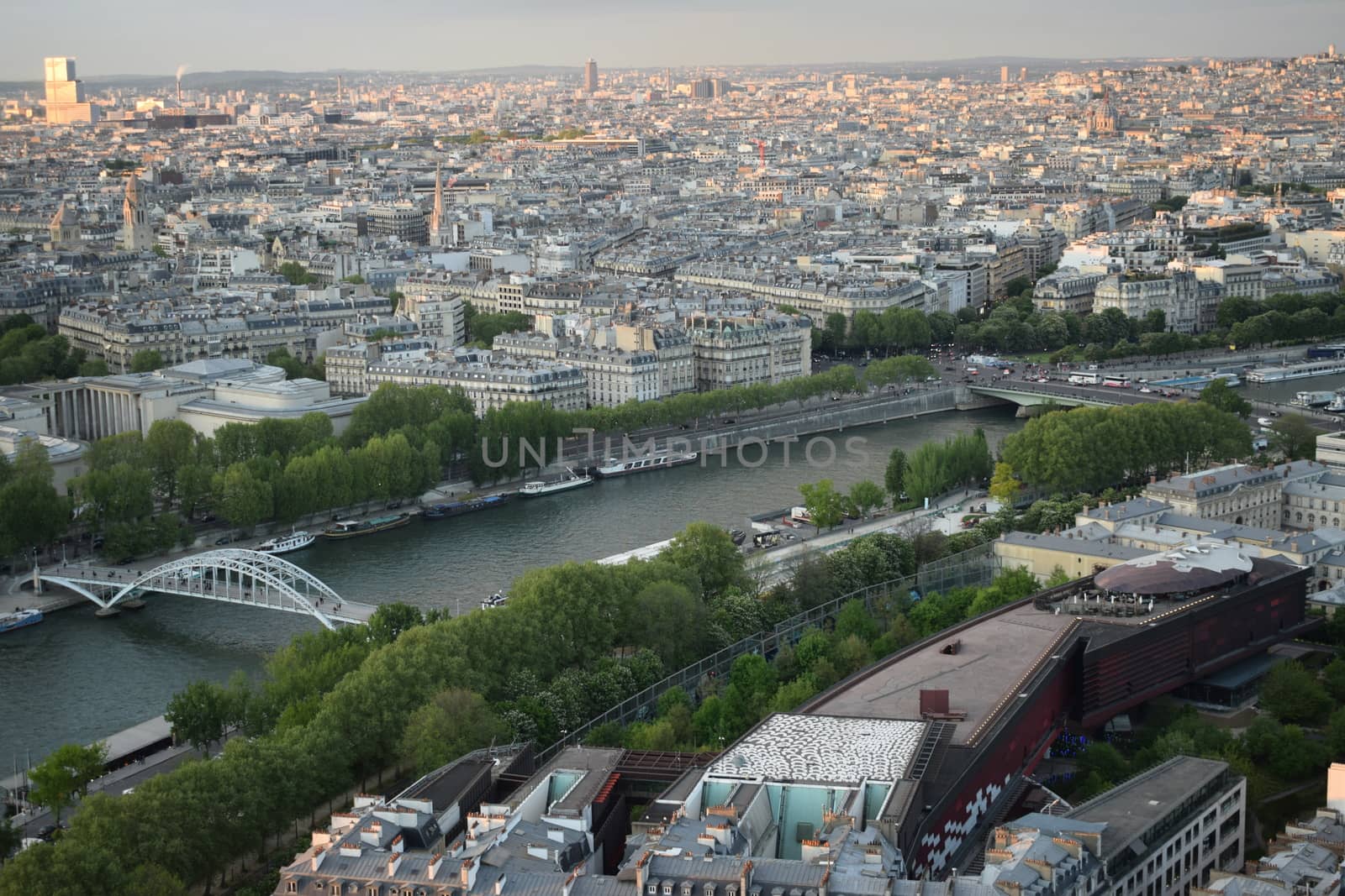 Aerial view of Paris from Eiffel Tower, France