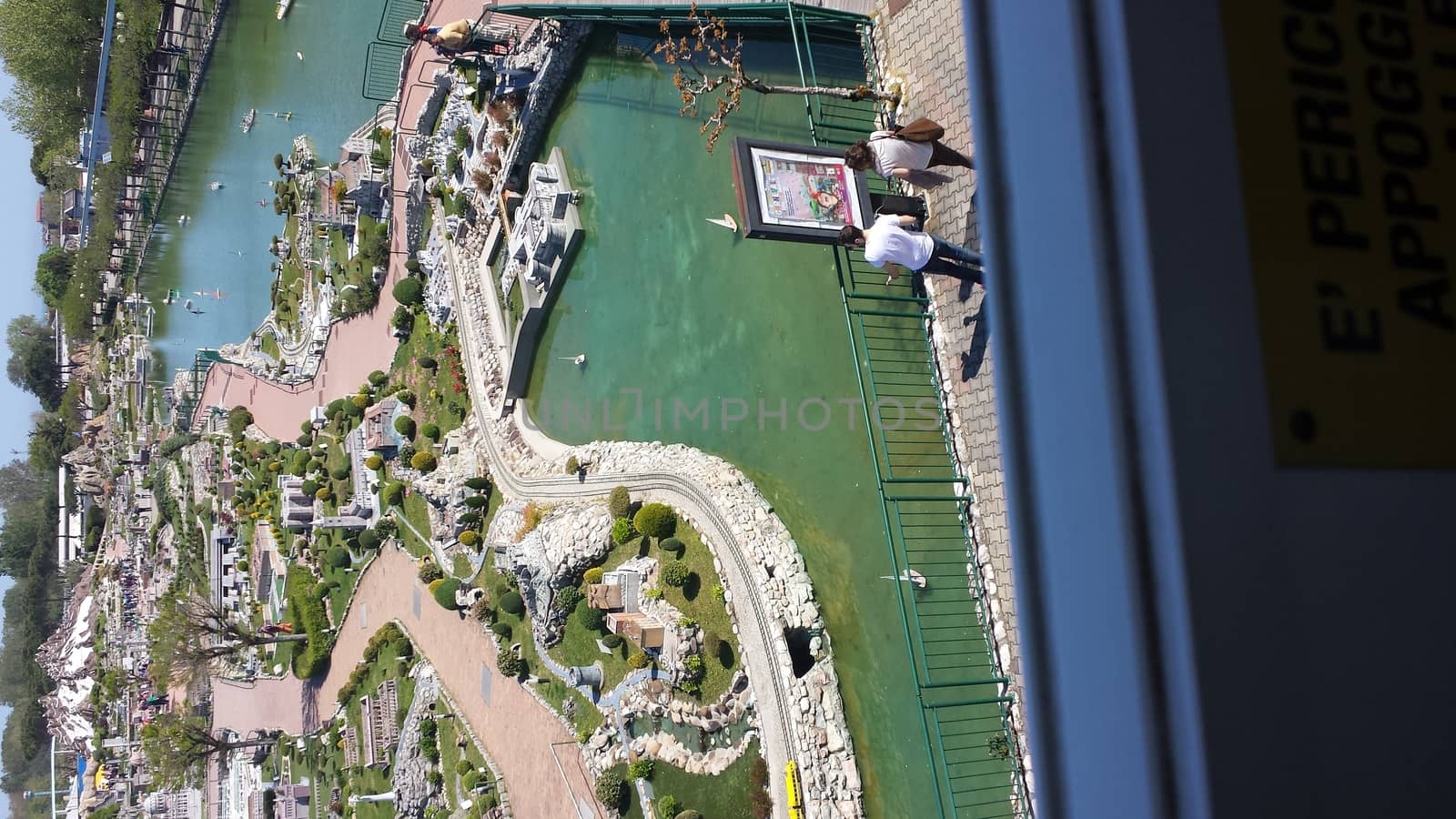 Rimini, Italy - July 12, 2019 - Theme park Italy in Miniature (Italia in Miniatura) in Rimini, Italy - Reproduction of famous attractions in a small scale