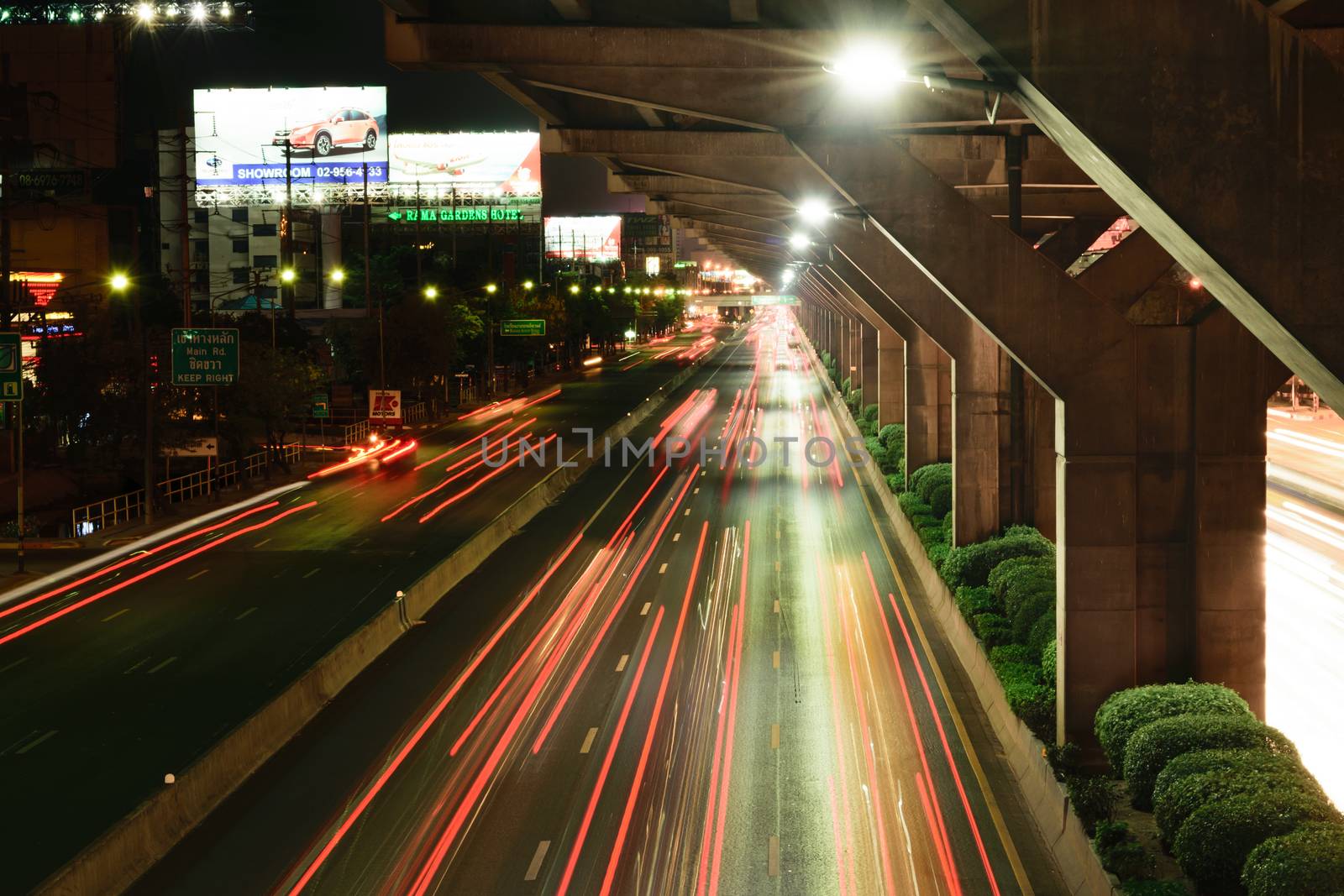 Bangkok, Thailand - June 6, 2015 : Nighttime of Bangkok city. Bangkok is the capital and the most populous city of Thailand.