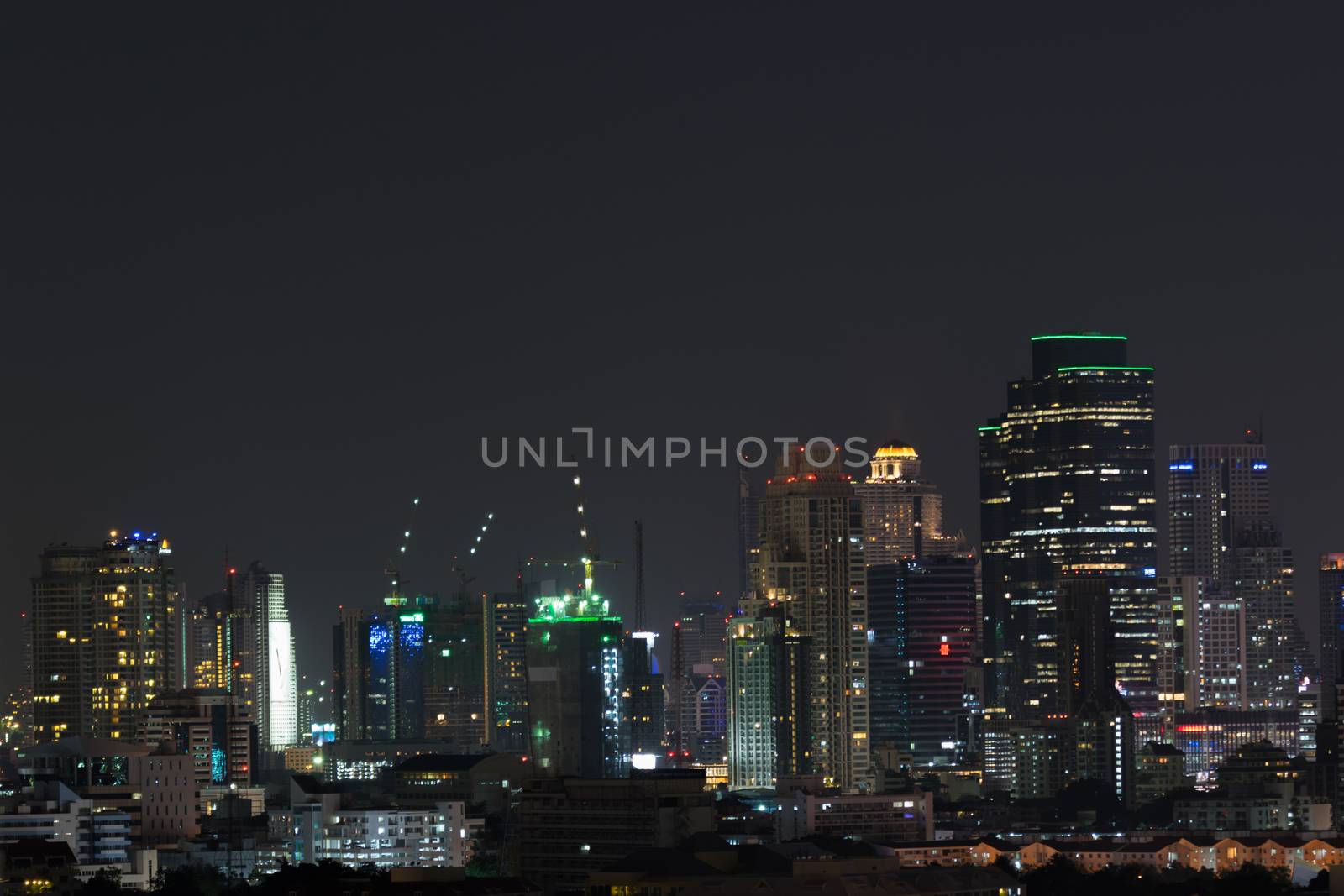 Nighttime of Bangkok city. Bangkok is the capital and the most populous city of Thailand.
