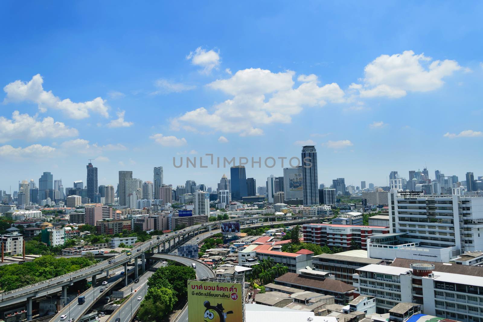 Bangkok, Thailand - June 10, 2015 : Daytime of Bangkok city. Bangkok is the capital and the most populous city of Thailand.