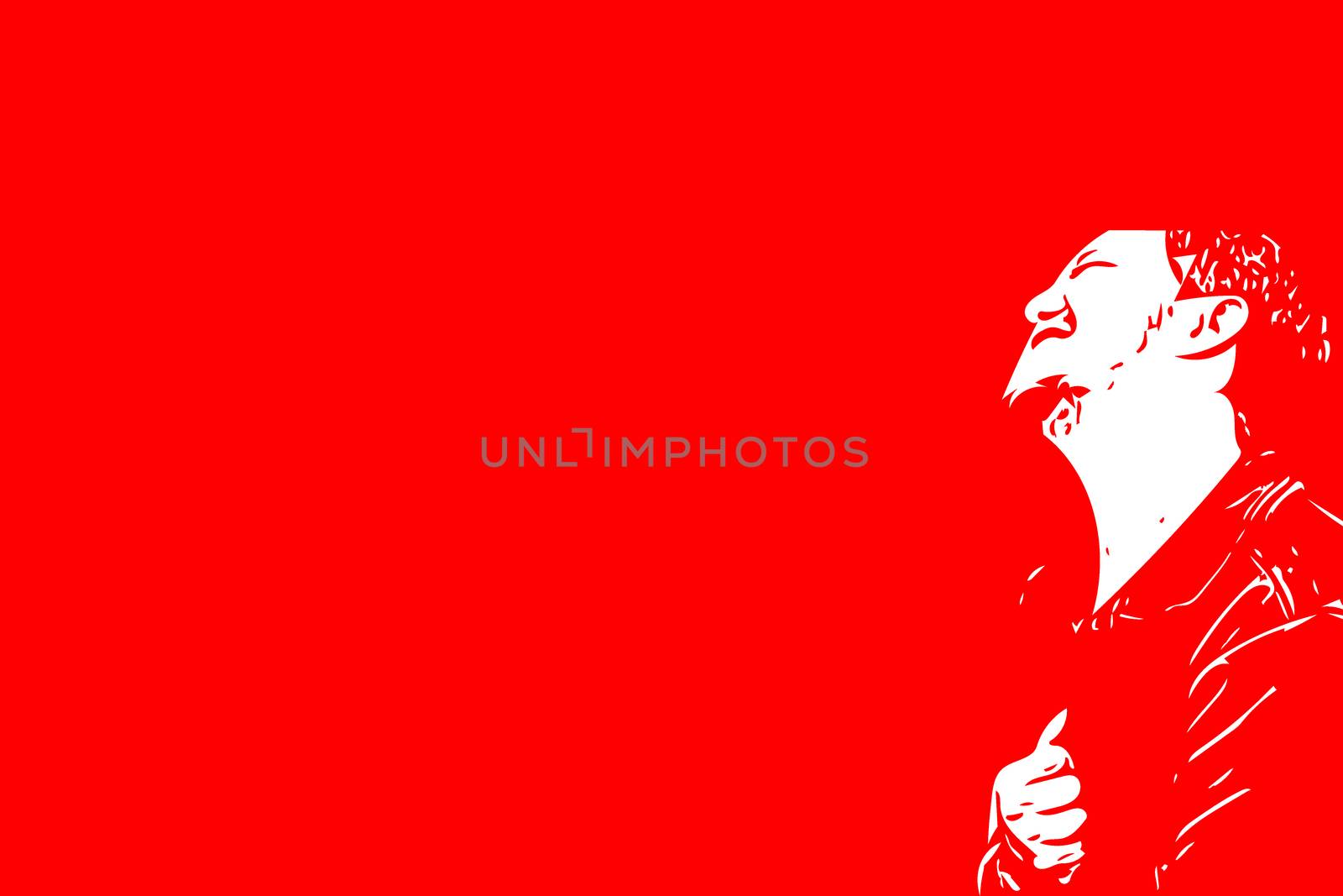 Sketch drawing of man pain from disease heart attack in healthcare and angina concept on red background with copy space use for artwork, template or slideshow