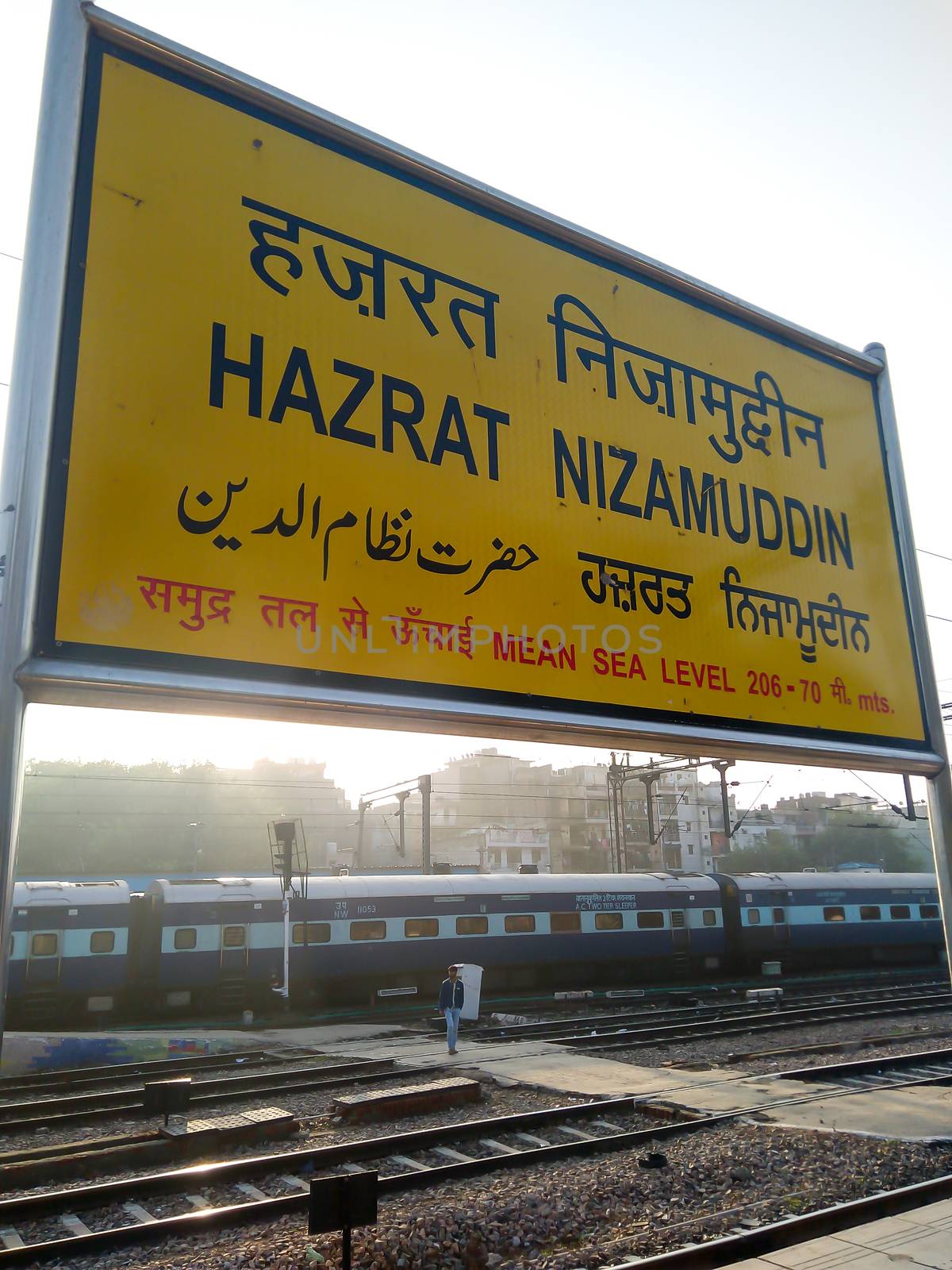 Hazrat Nizamuddin railway station in South Delhi Division of the Northern Railway zone of the Indian Railways was upgraded to help relieve congestion at New Delhi Railway Station. India August 2019 by sudiptabhowmick