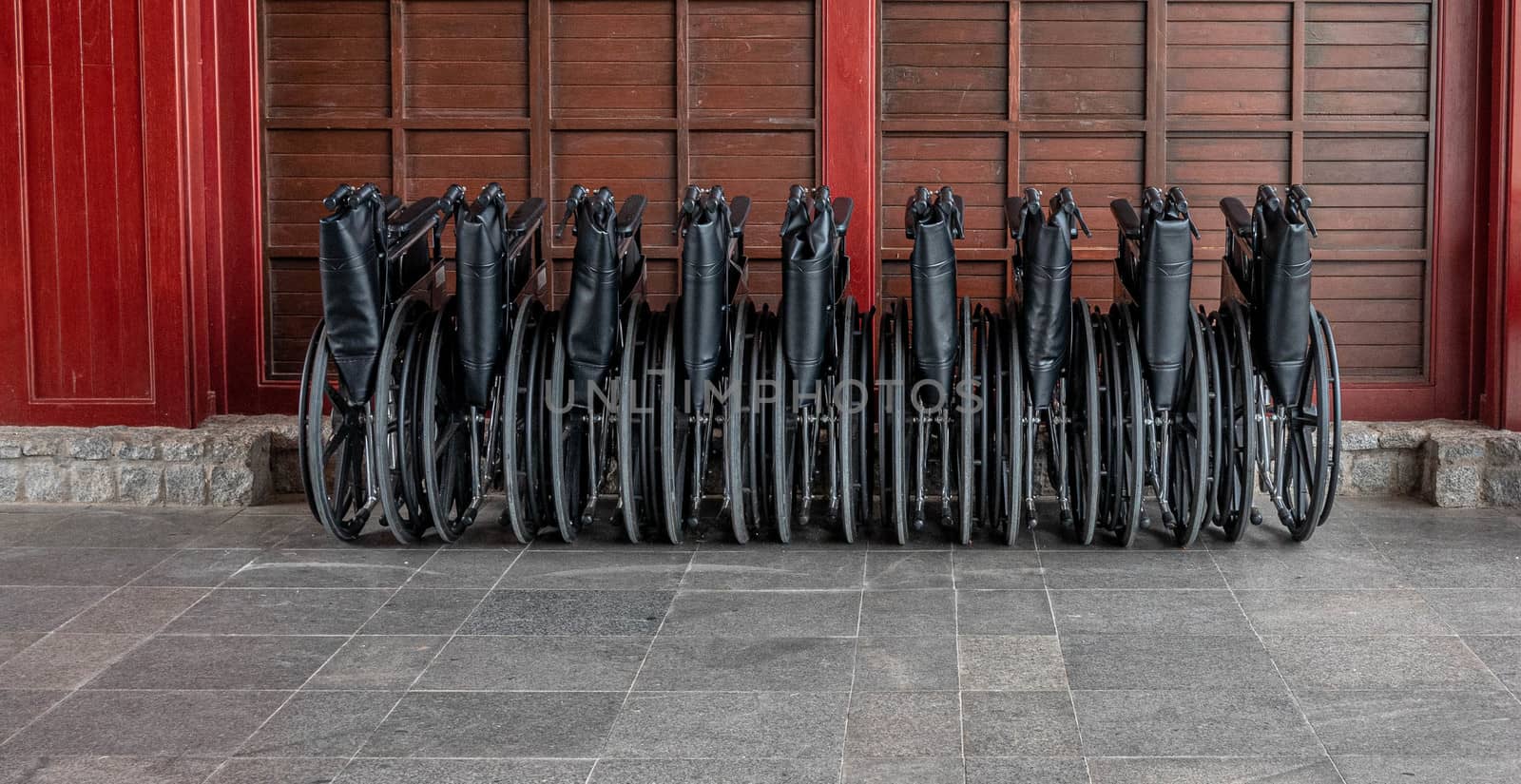 Wheelchairs service for elderly or patient tourist at Hinoki Land; Japanese building style for tourist in Chaiprakarn district Chiang Mai,Thailand.