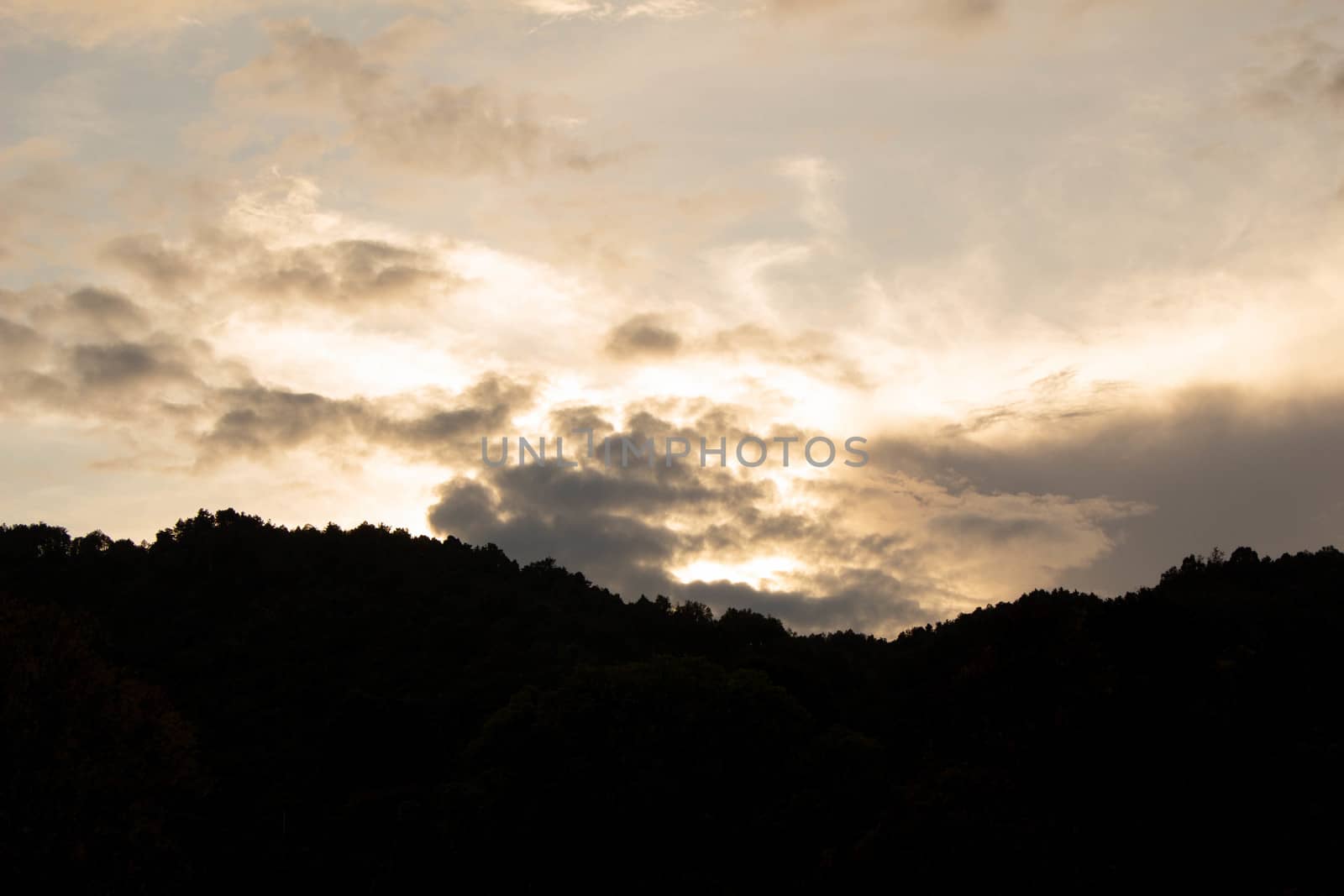 Landscape Peak of mountains with sunshine in the morning.