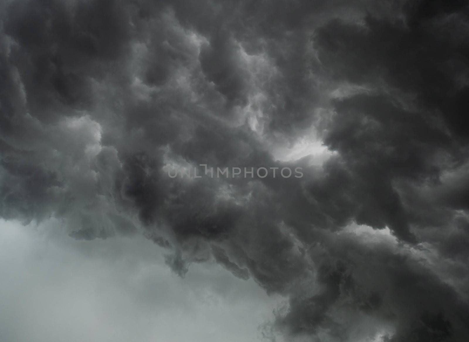 The dark clouds on dramatic sky background before the rainy weather.