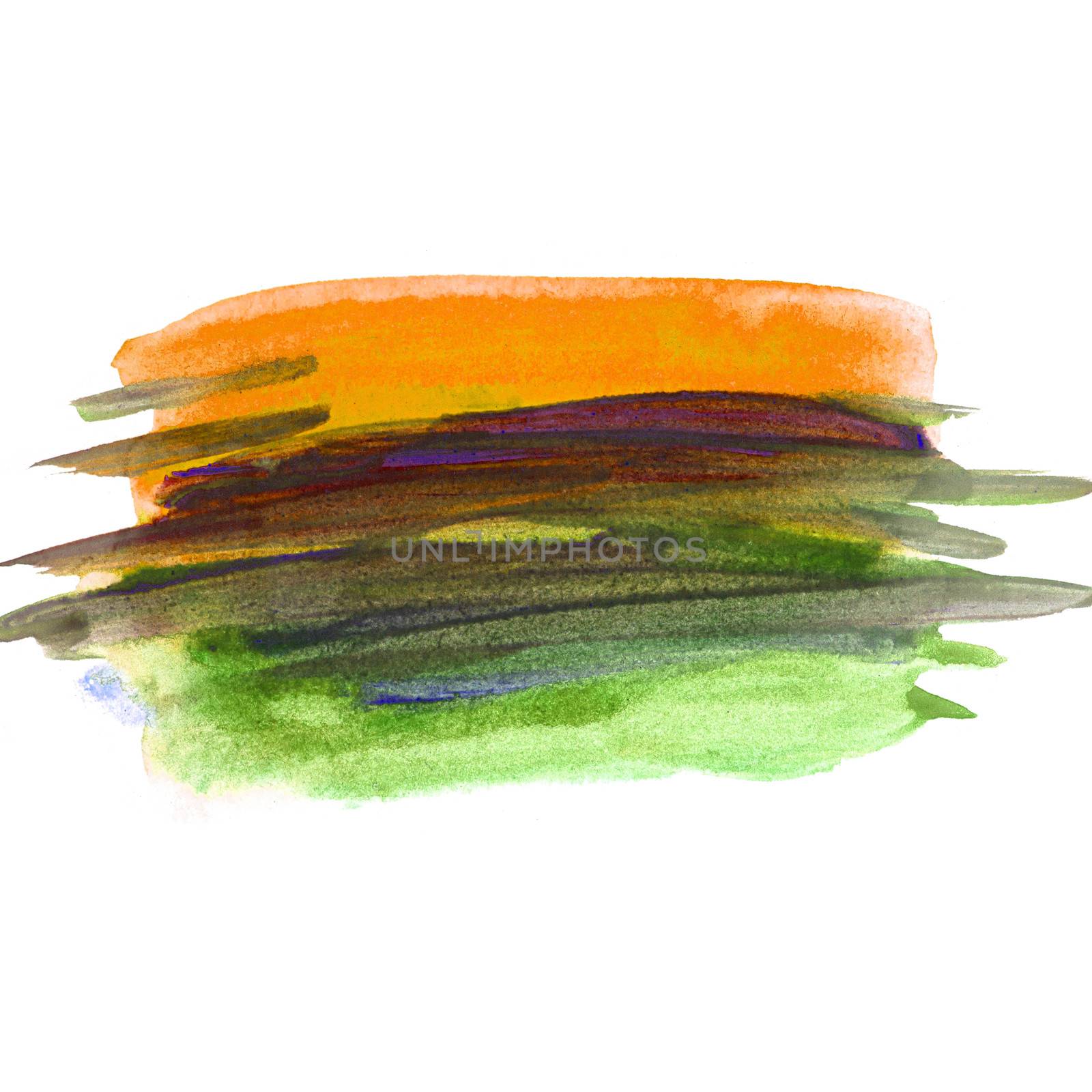 Art hand brush strokes painting watercolor on white background.