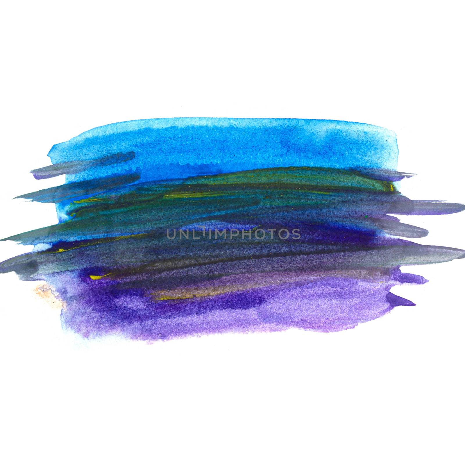 Art hand brush strokes painting watercolor on white background. by TEERASAK