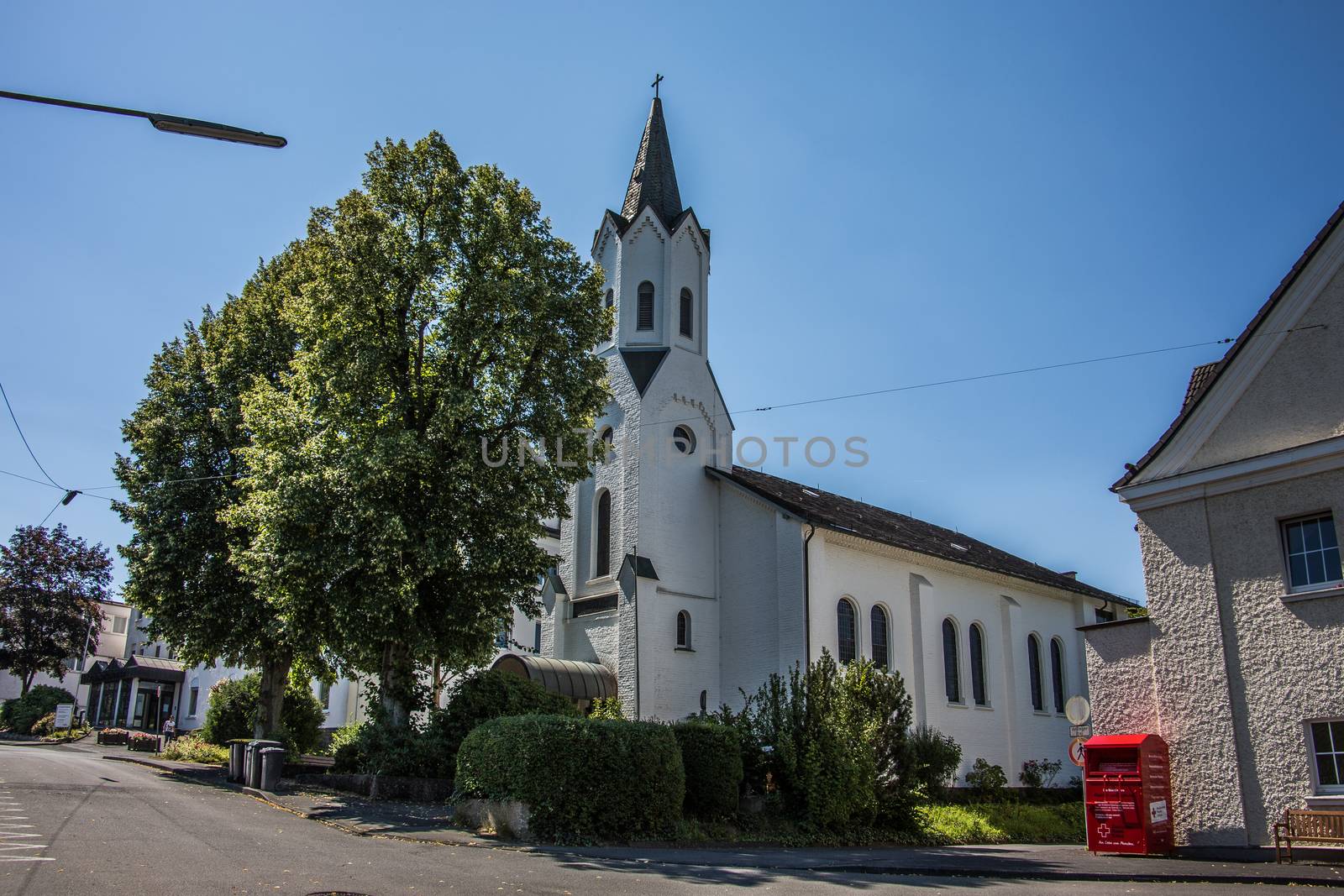 christian church with steeple in know