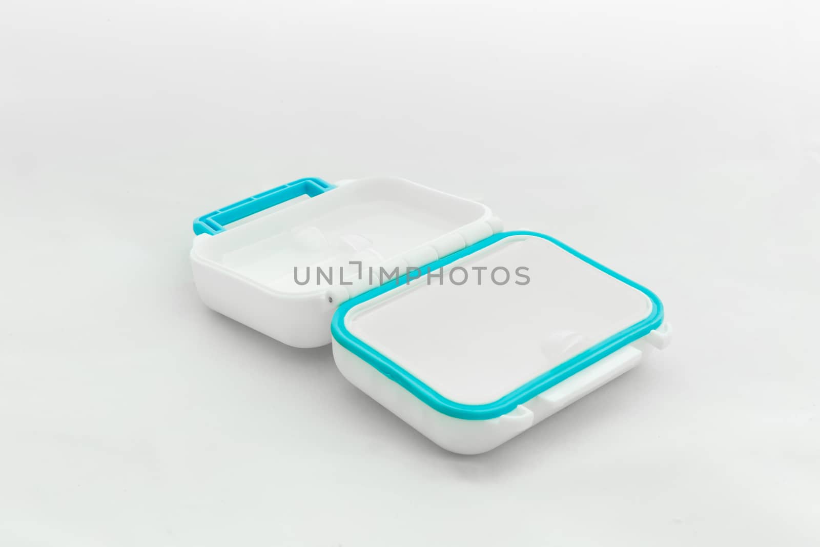Pill container isolated on white background.