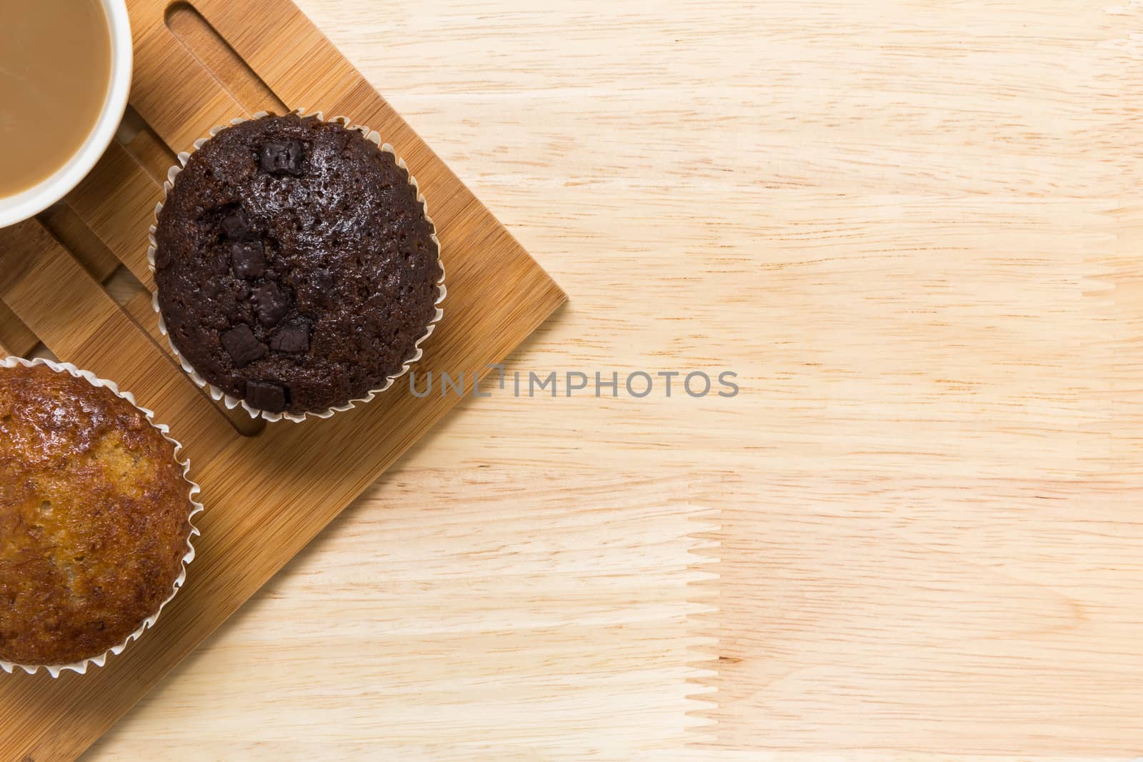 Freshly made cupcake for coffee break.