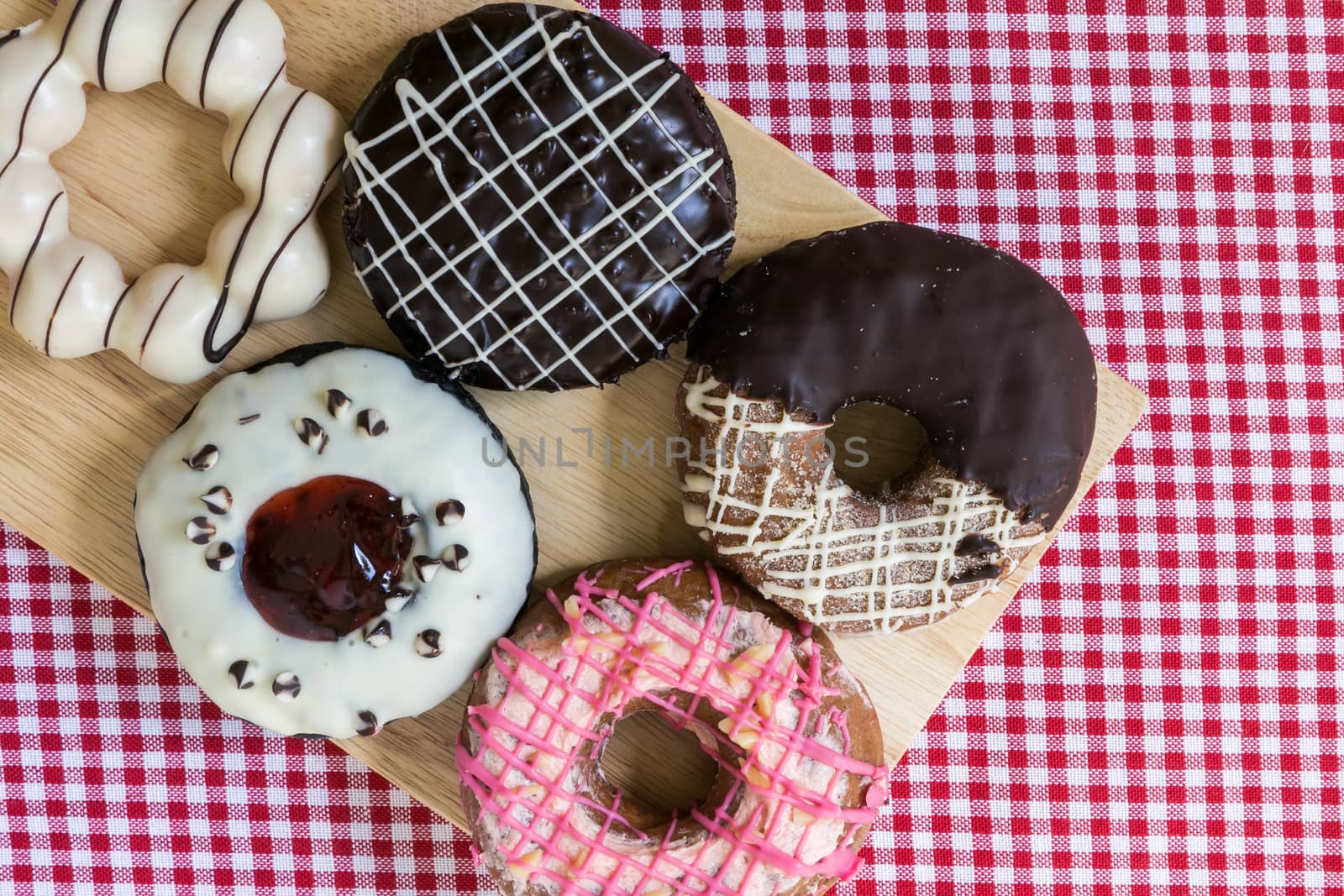 Colorful Doughnut or Donut for Relax Coffee Break Time.