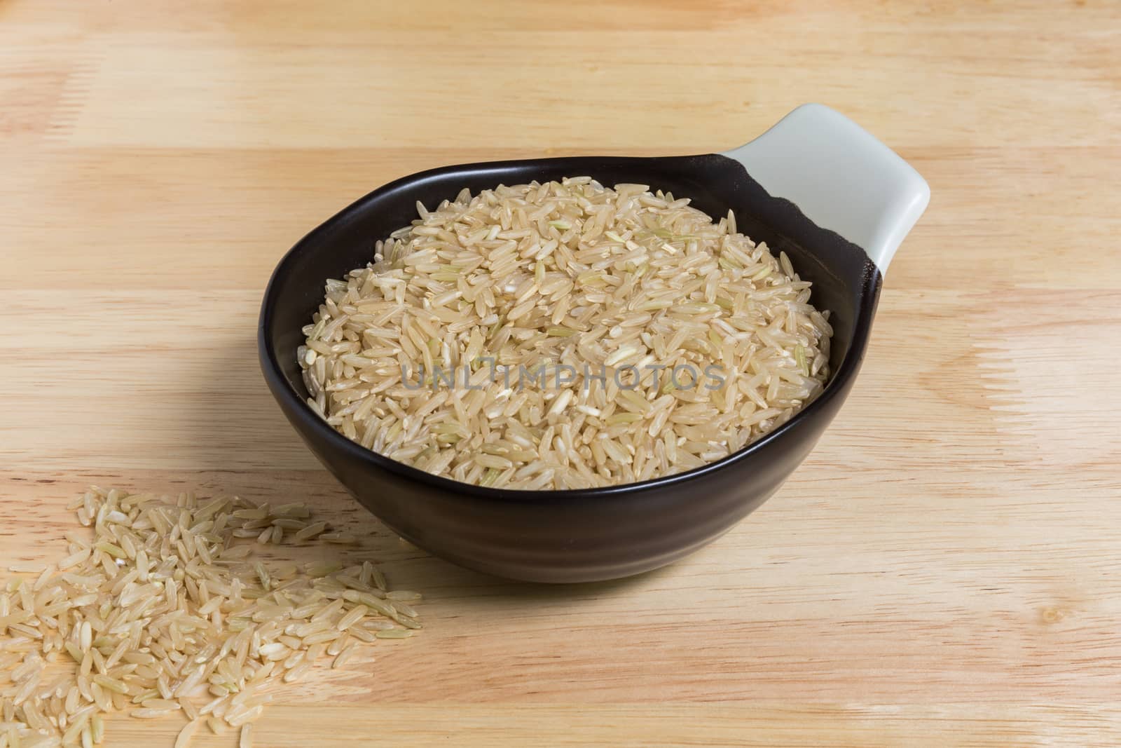 Uncooked Jasmine Brown Rice in Bowl