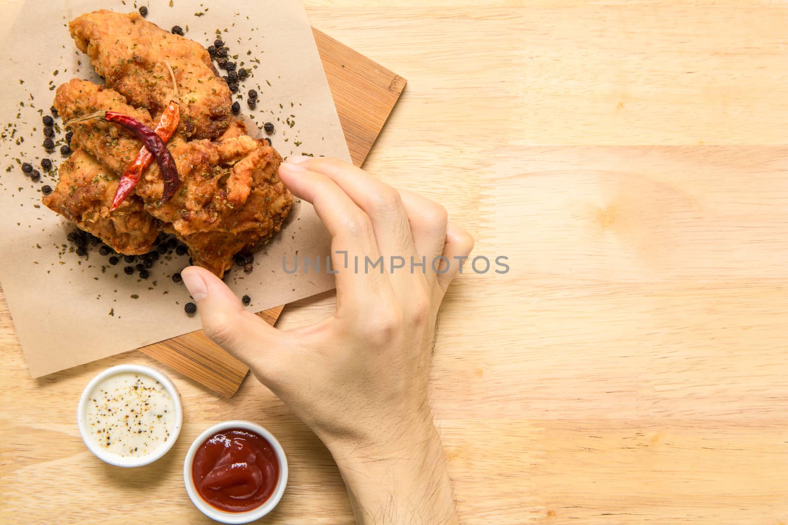 Spicy deep fried chicken great for snack break!
