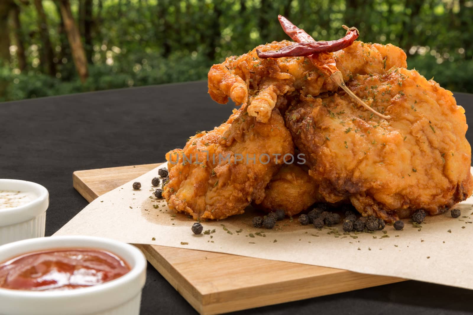 Spicy deep fried chicken great for snack break!