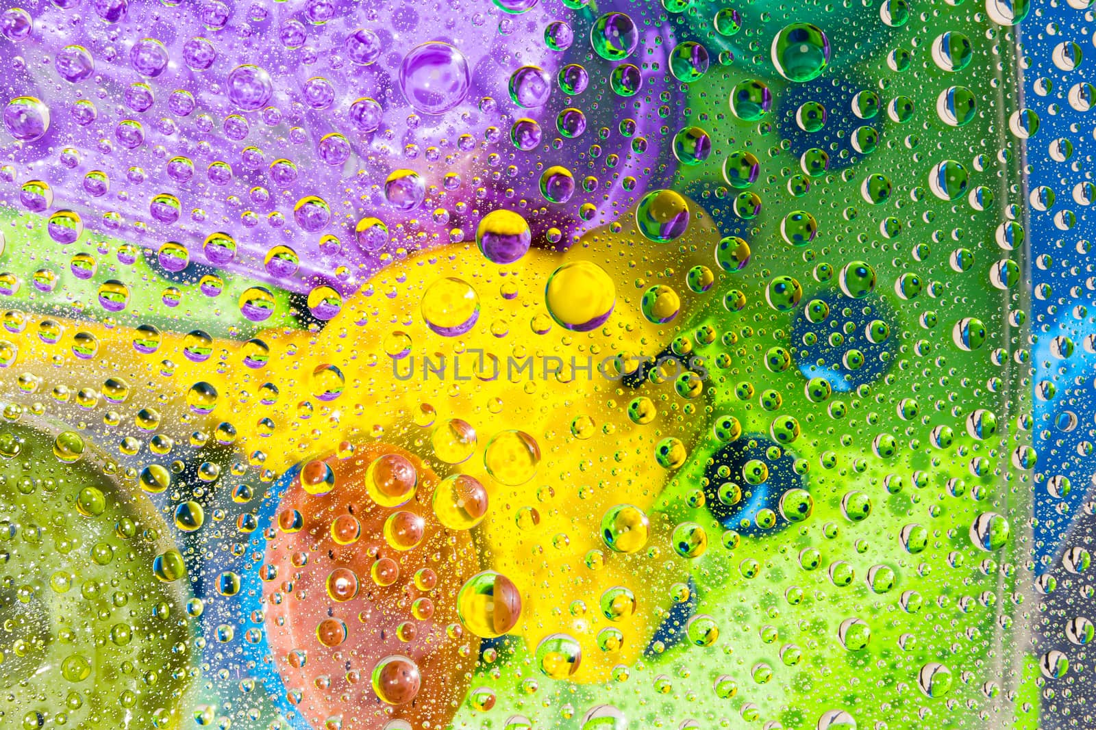 Water drop, droplet, raindrop of colorful background