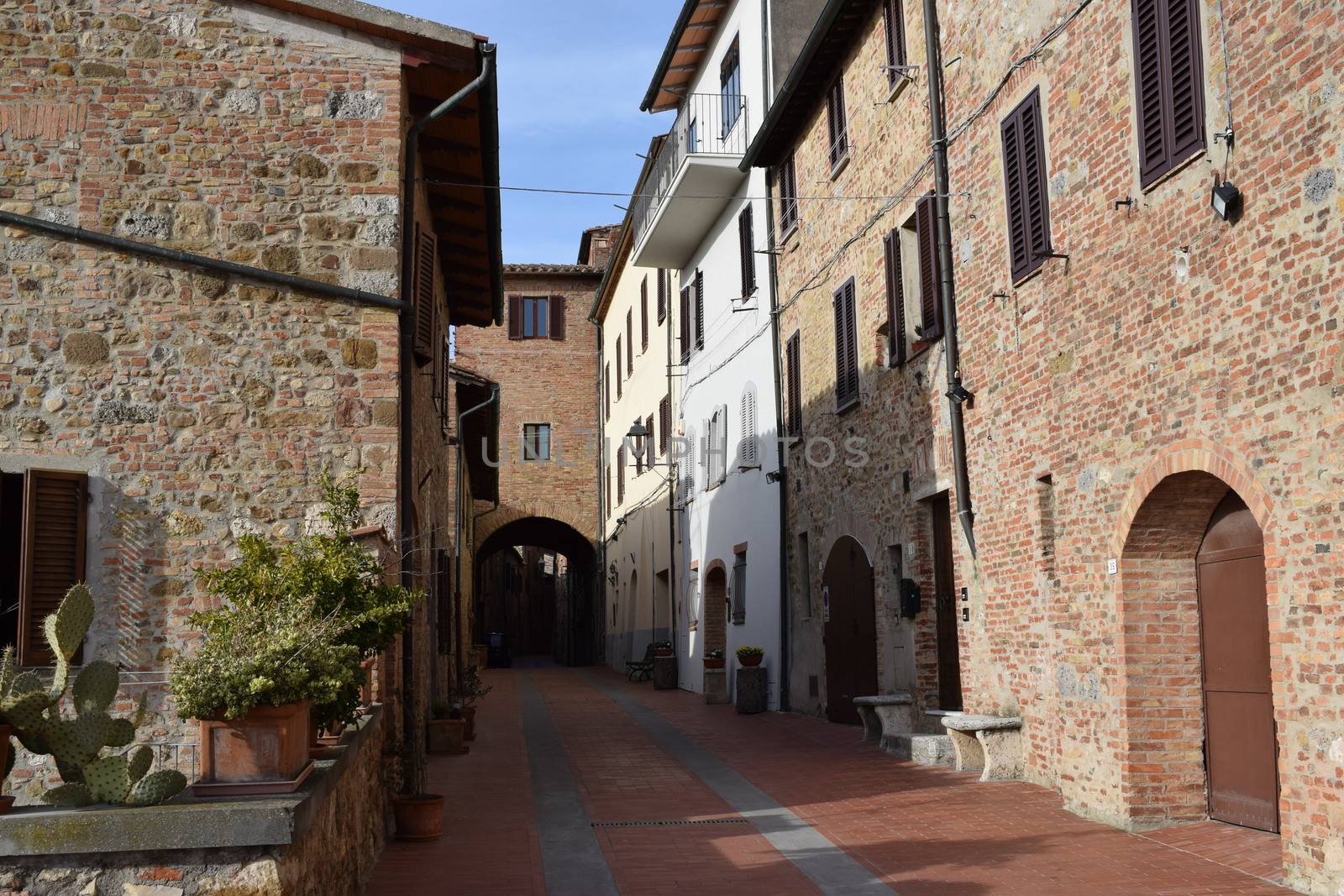 Colle Val D'Elsa - Streets in the old town of the beautiful medieval town in Tuscany (Italy) near to Siena