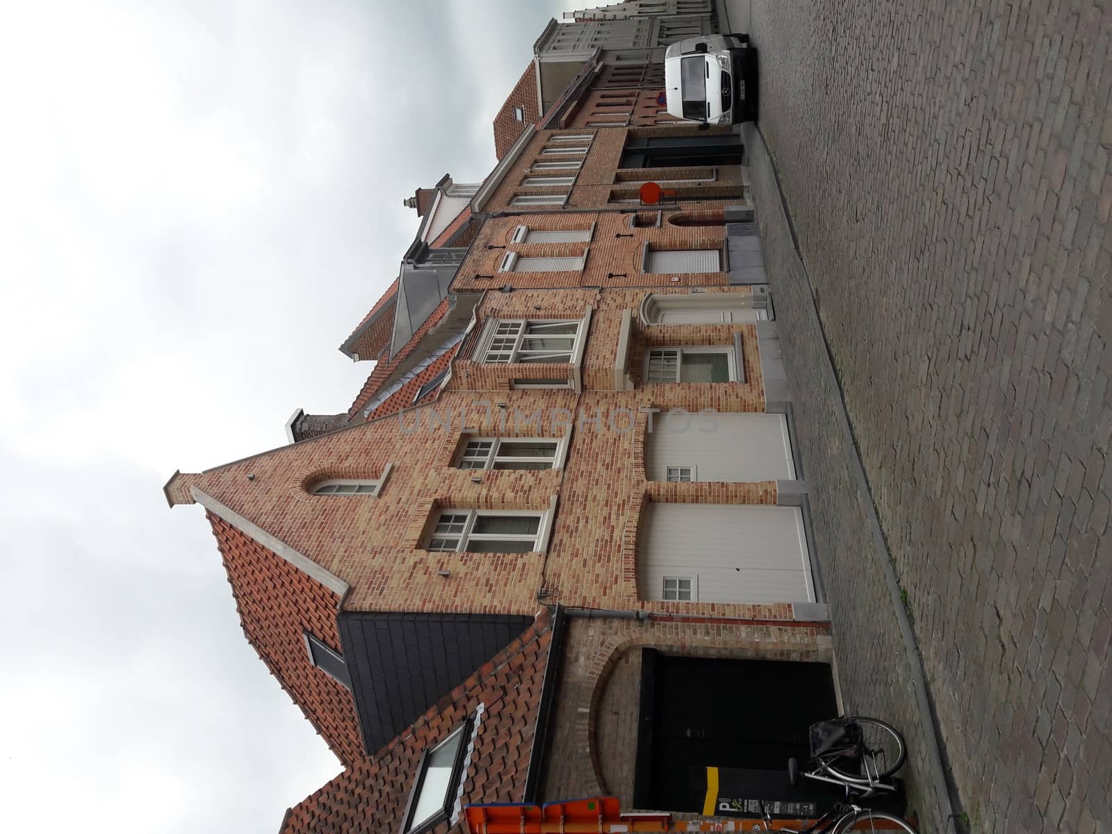 Classic view of the historic city center of Bruges (Brugge), West Flanders province, Belgium. Cityscape of Bruges. Architecture and landmark of Bruges