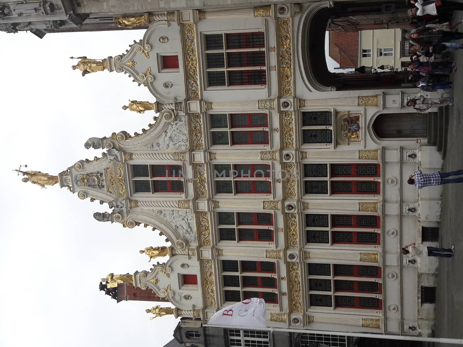 Classic view of the historic city center of Bruges (Brugge), West Flanders province, Belgium. Cityscape of Bruges. Architecture and landmark of Bruges