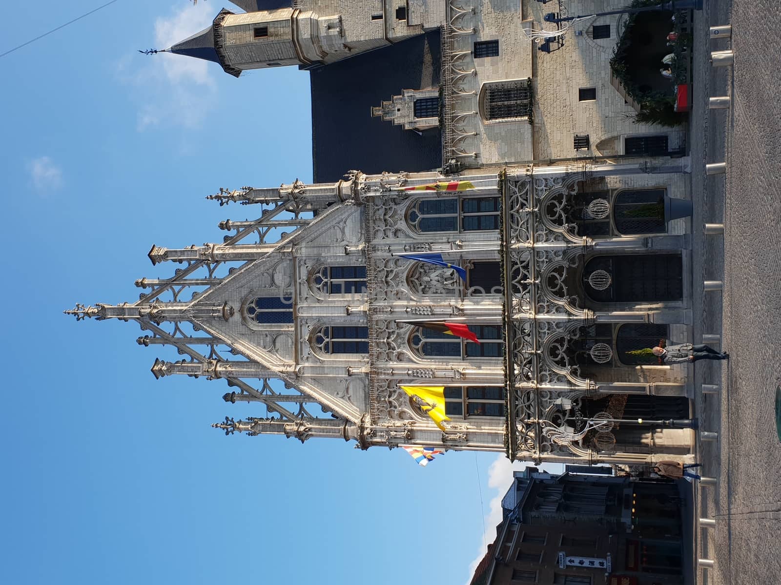 Mechelen, Flanders, Belgium - December 13, 2018: The Mechelen square and the St. Rumbold's Cathedra in the historical city center in Mechelen (Malines)