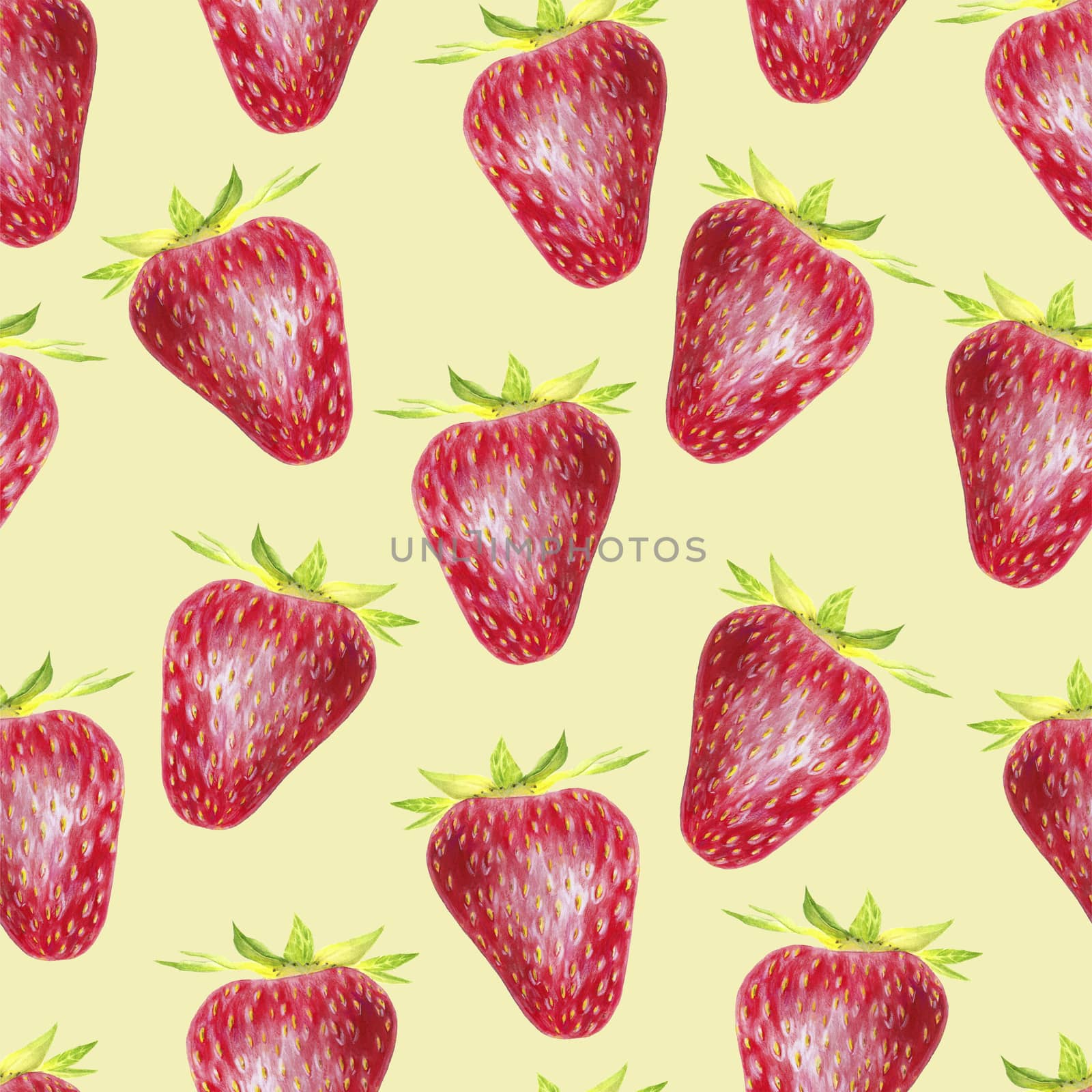 Strawberry isolated on white background. Red berry closeup. Fresh organic food. Watercolor painting. Botanical realistic illustration. Hand drawn art