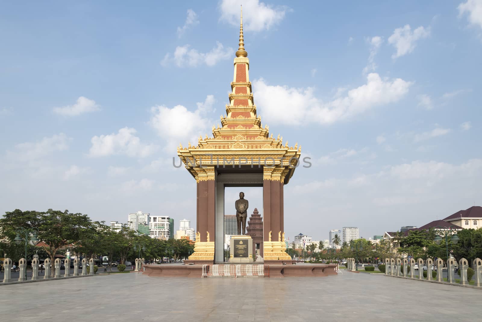 Statue of King Father Norodom Sihanouk, Phnom Penh, Cambodia by GABIS