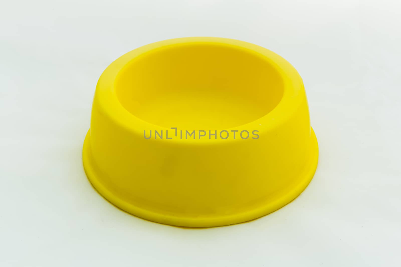 Dog food bowl isolated on white background.