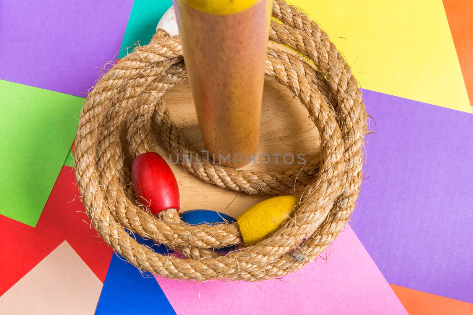 Ring toss game is a child's favorite toy.