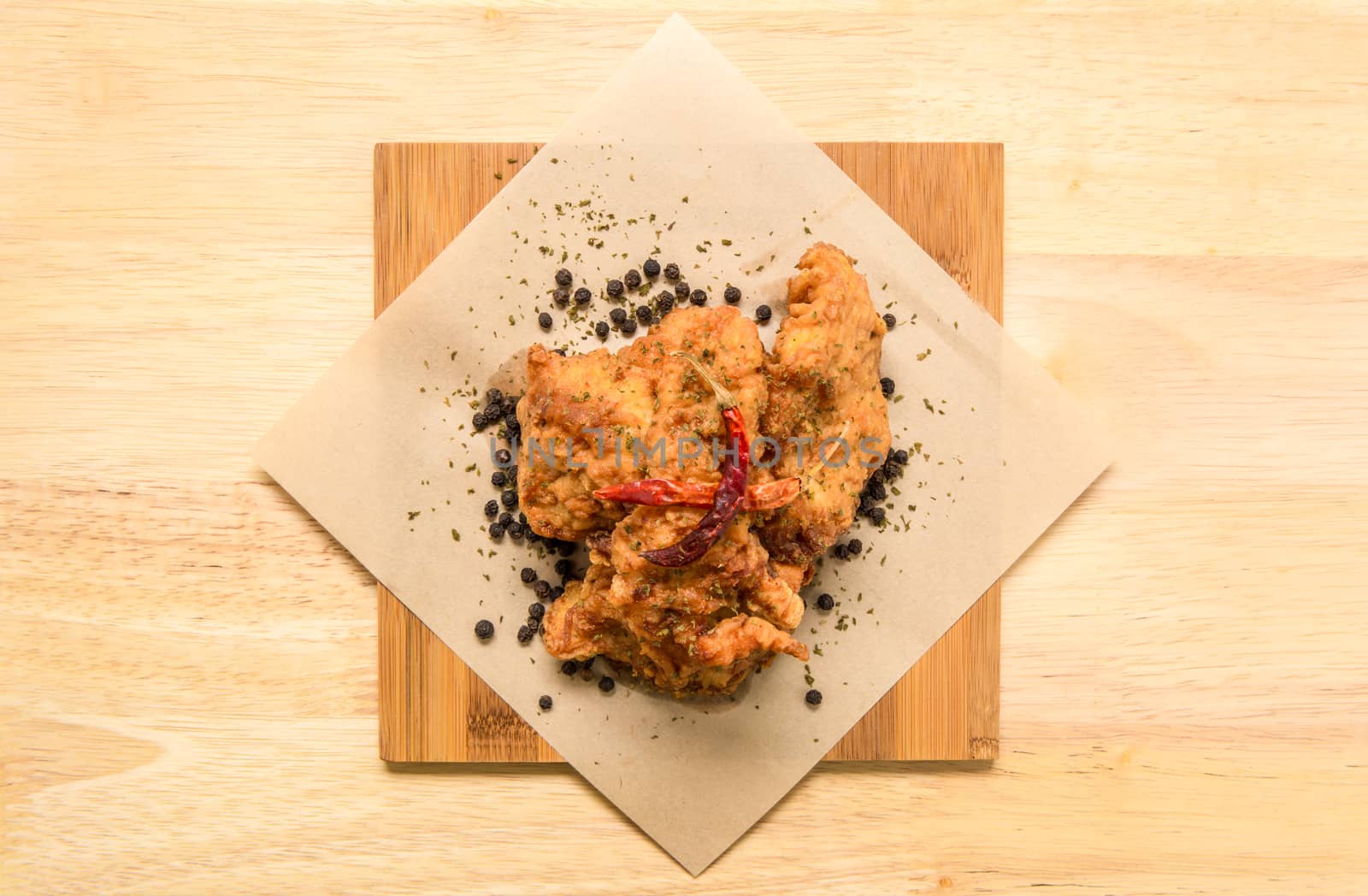 Spicy deep fried chicken great for snack break!