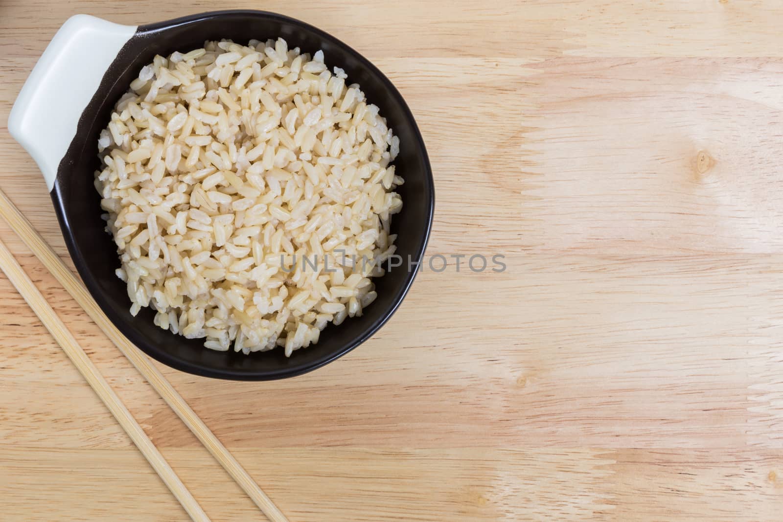 Cooked Jasmine Brown Rice in Bowl