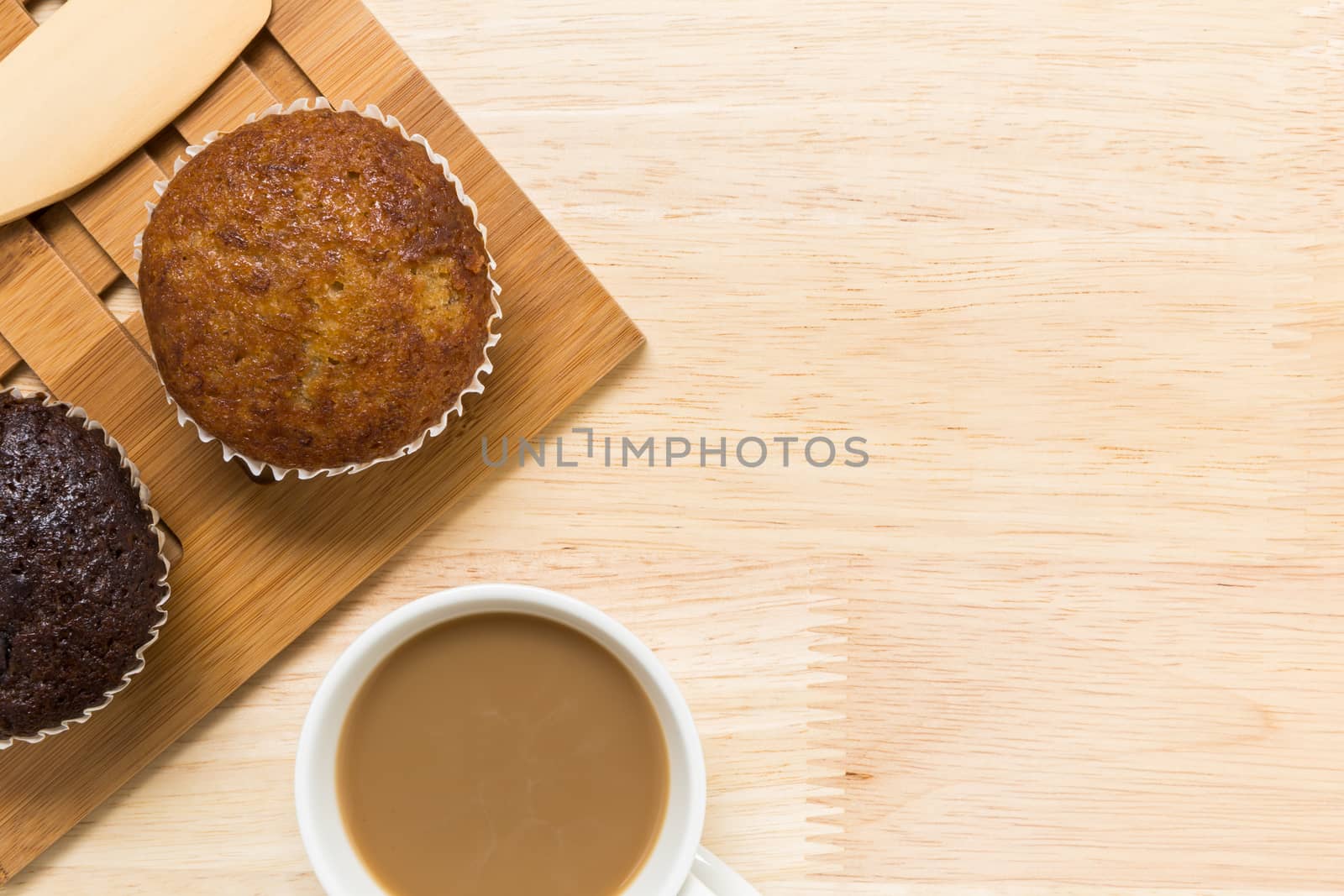 Freshly made cupcake for coffee break.