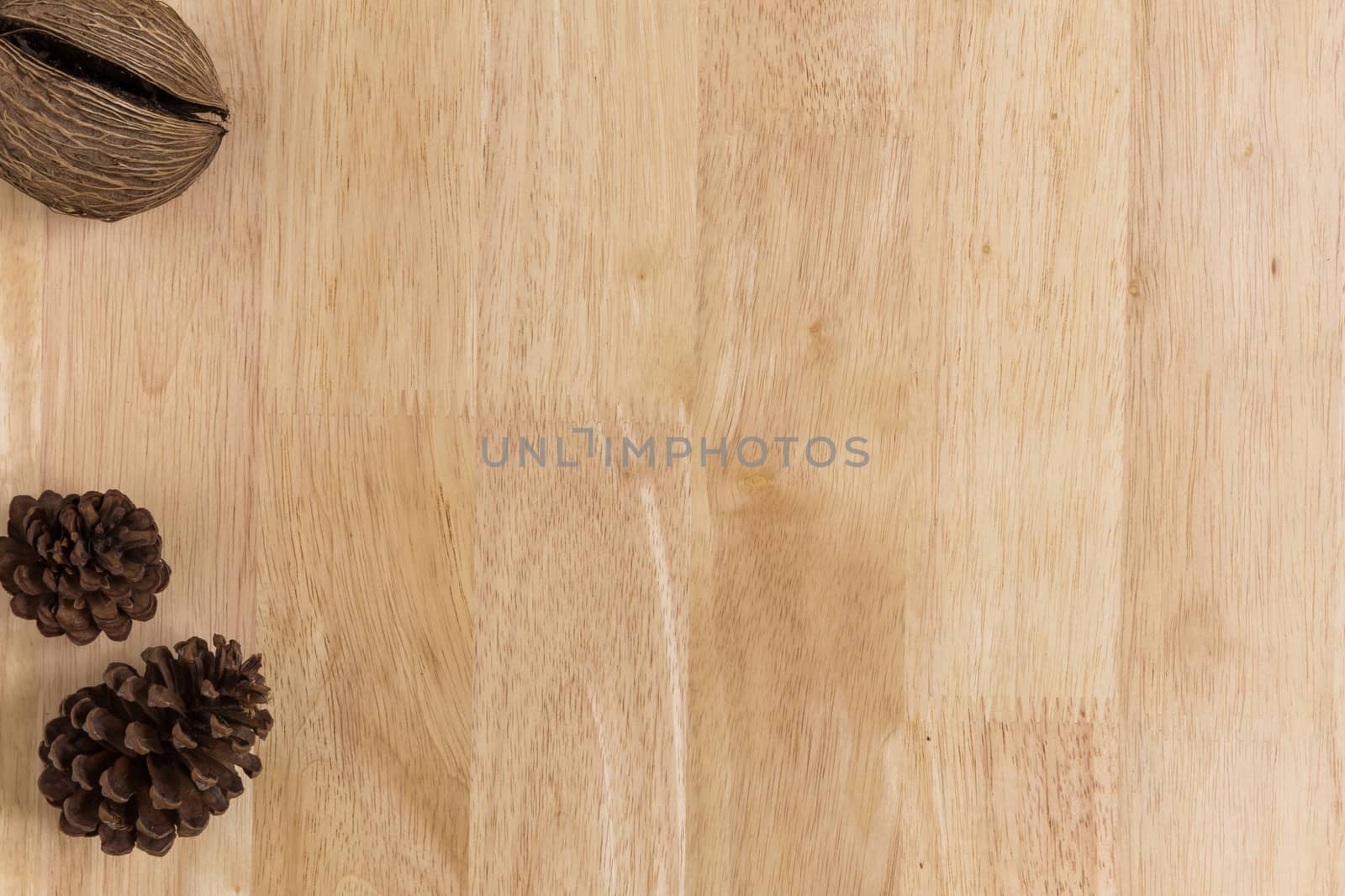 Wood Texture  Frame Background Decorated by Dry Pine