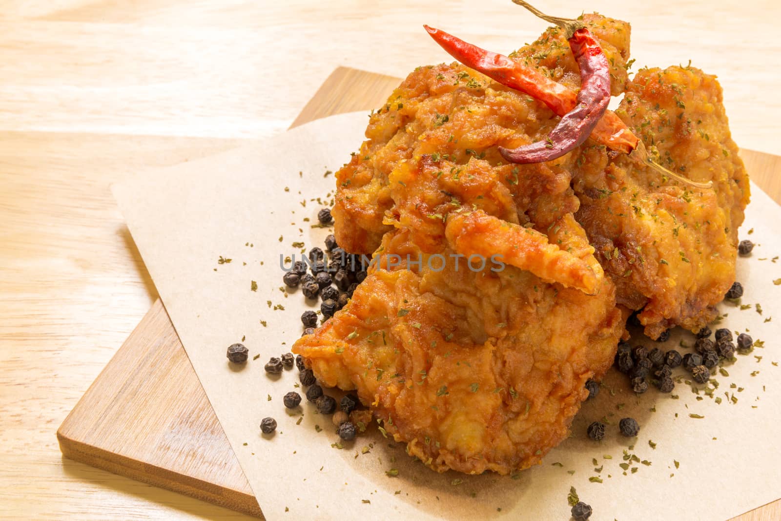 Spicy deep fried chicken great for snack break!