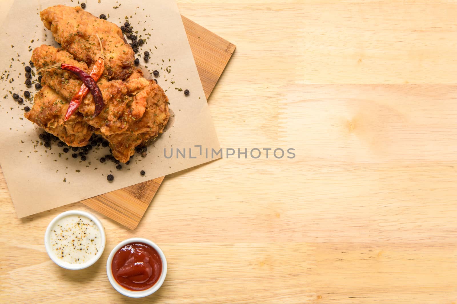 Spicy deep fried chicken great for snack break!