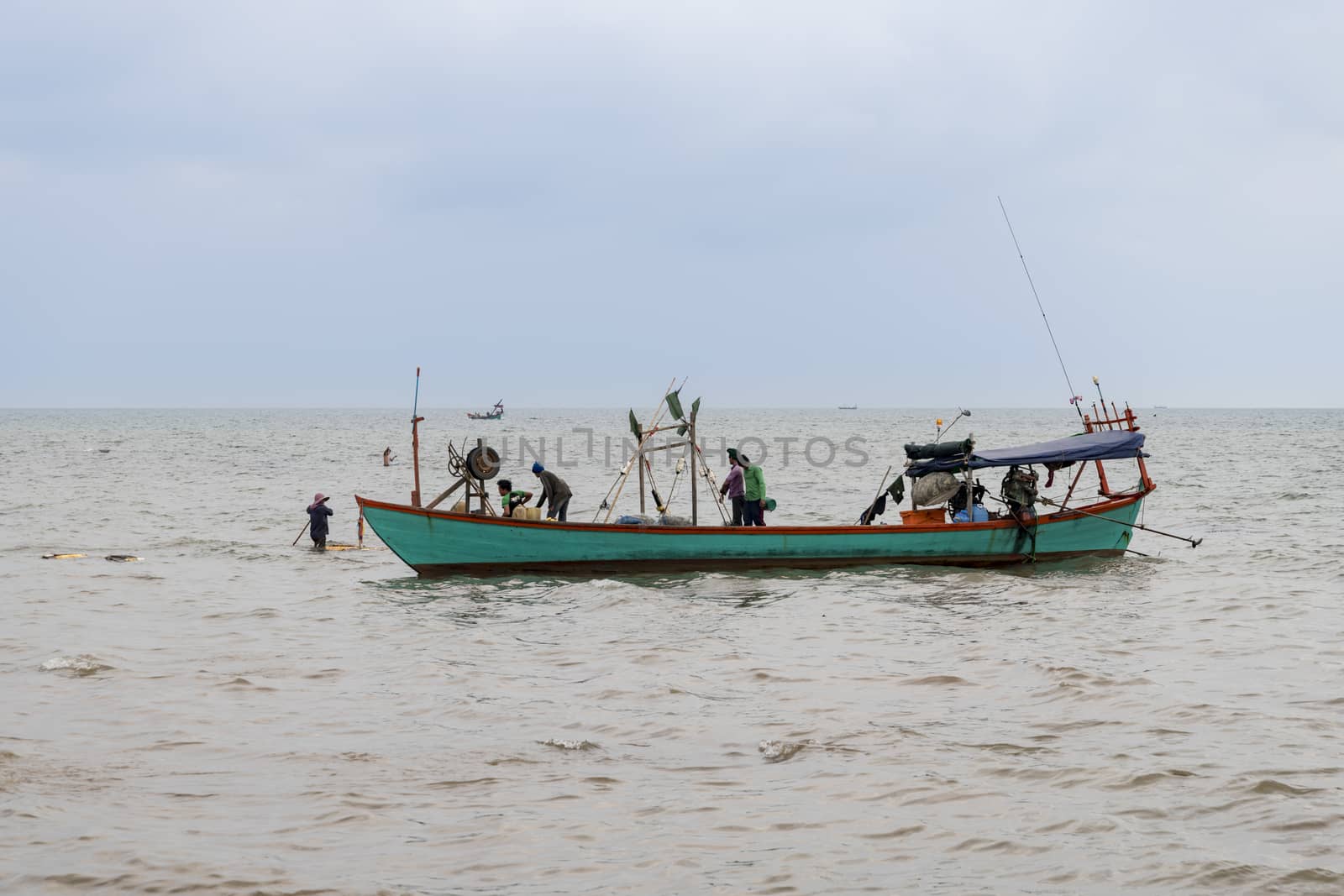 Fishermen Boat at Crab Market, Kep, Cambodia by GABIS
