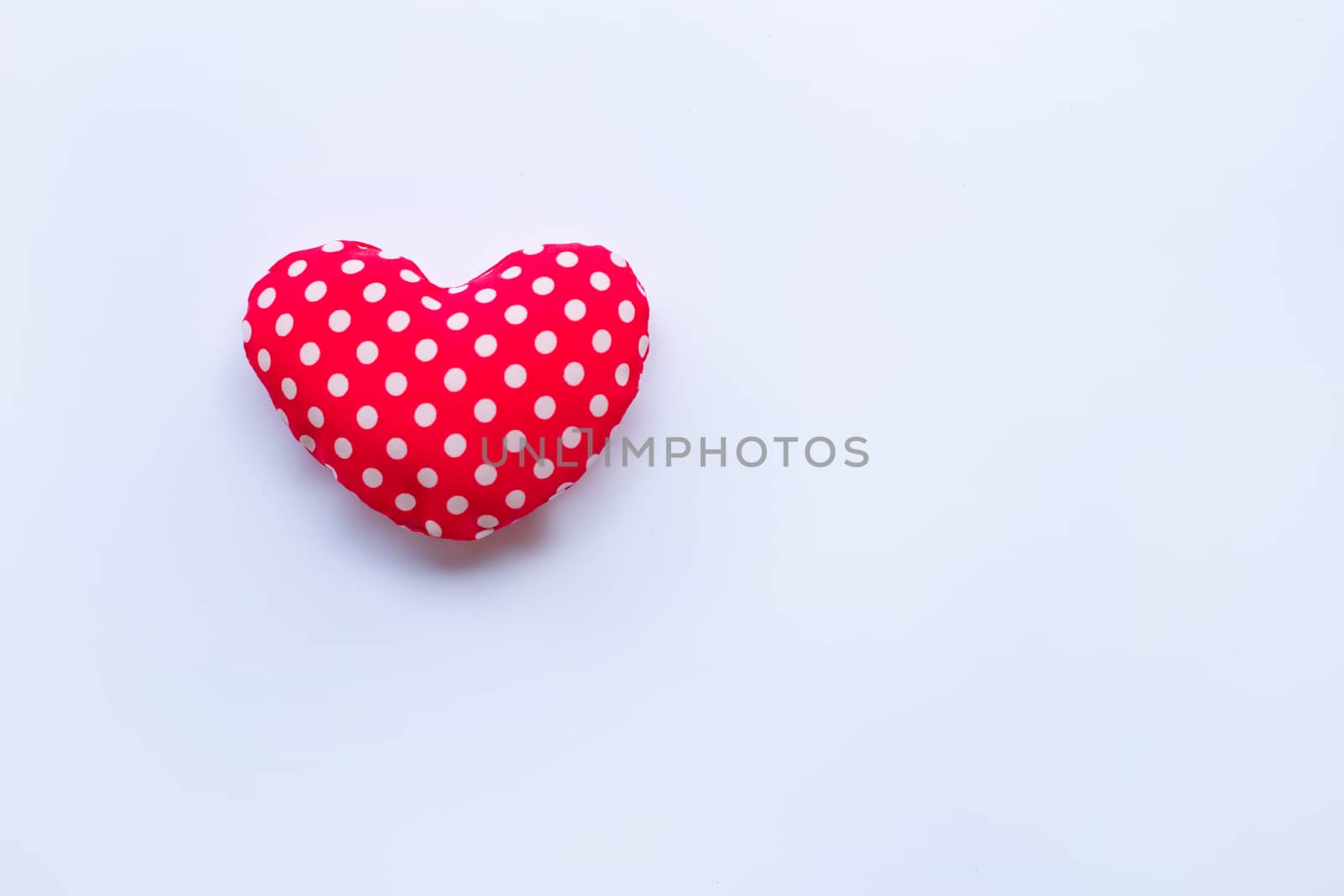 Valentine's heart on white background. Copy space