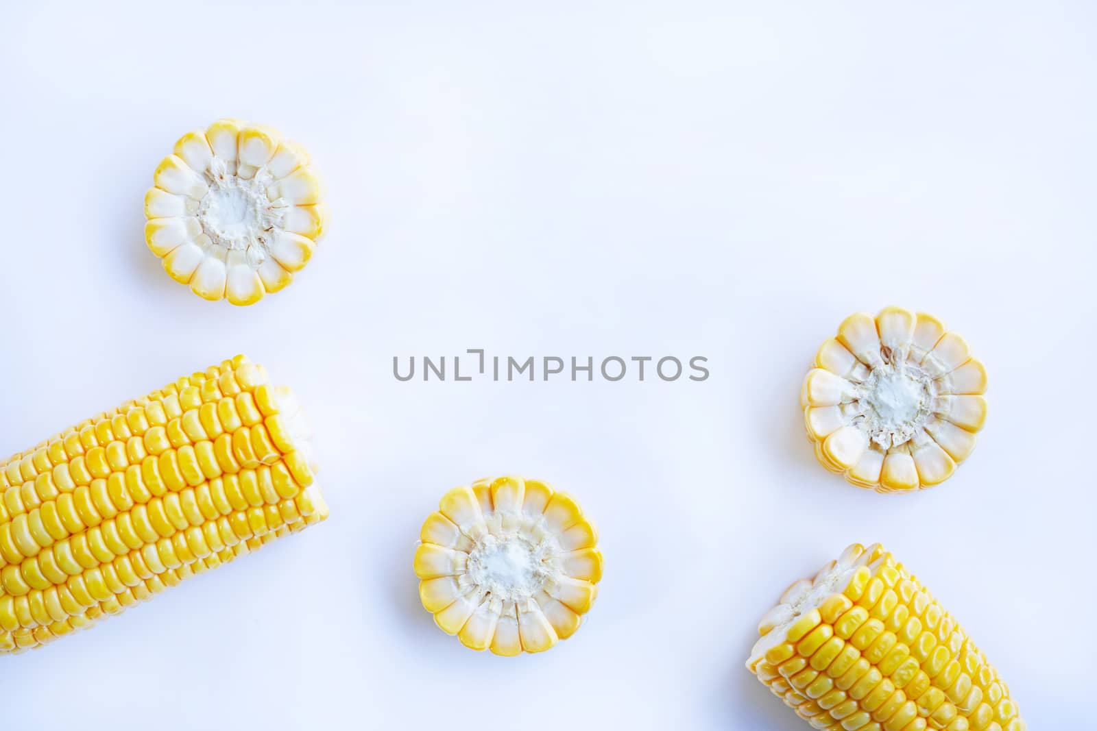 Corn on white background