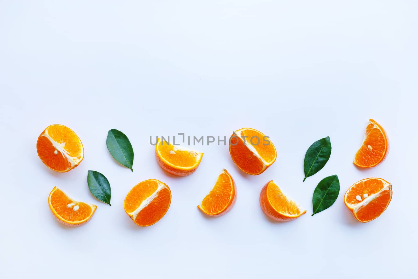 Orange fruit. Orang slice isolate on white.