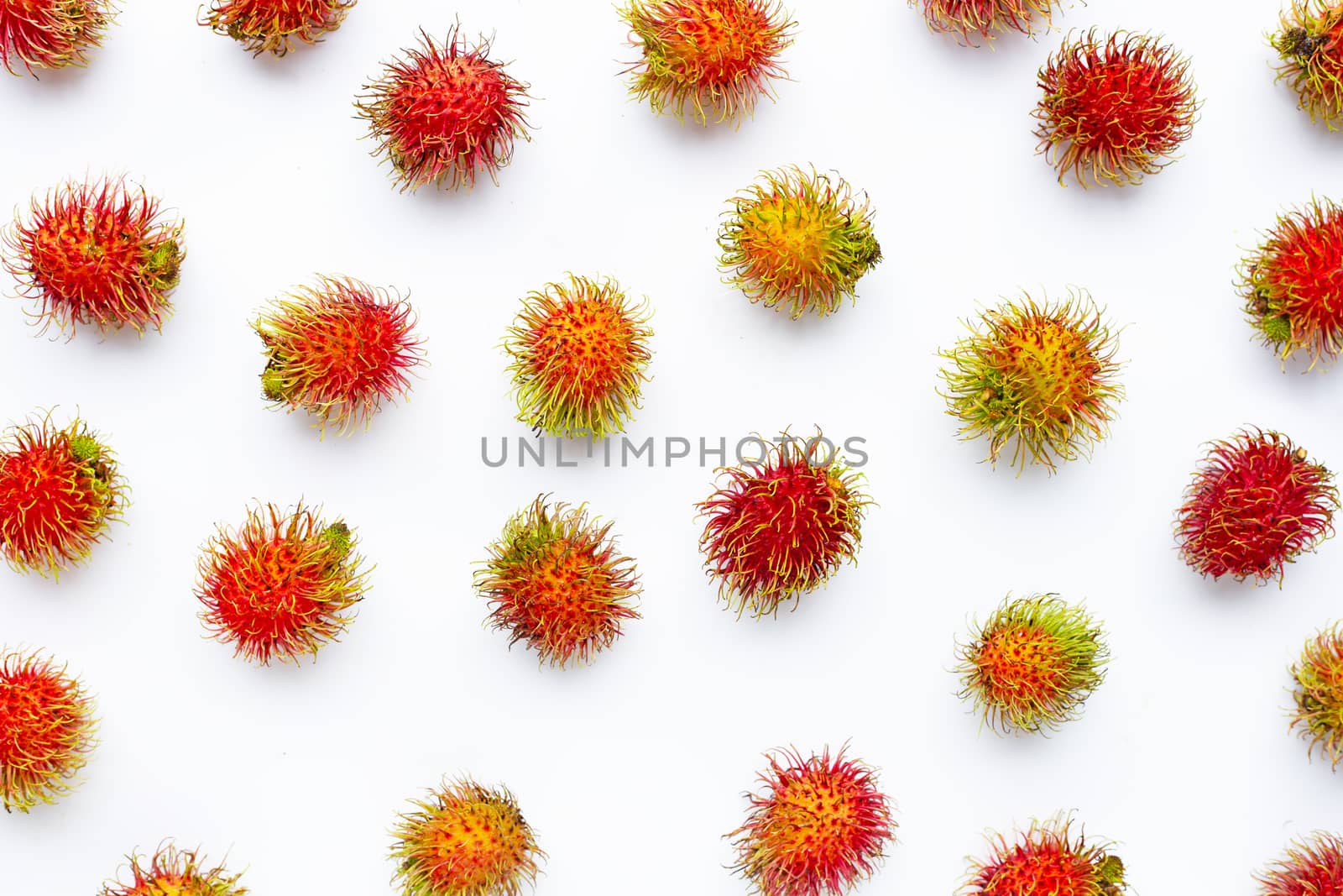 Rambutan isolated on white background.