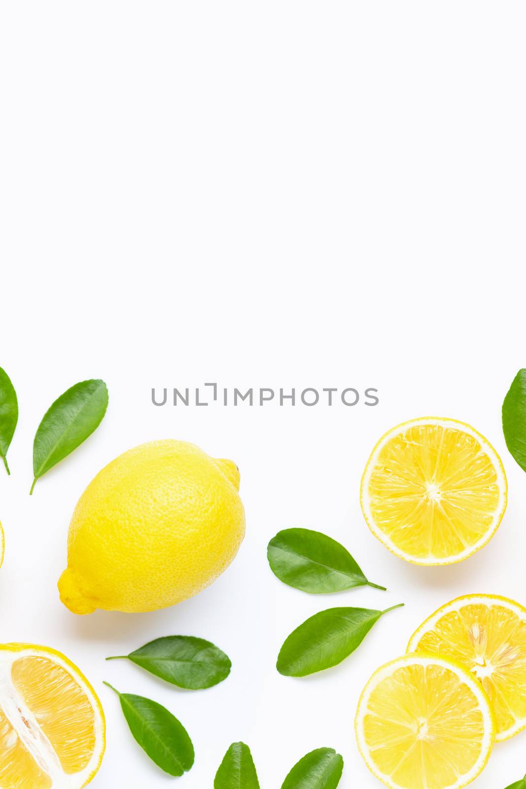 Lemon  isolated on white background.  by Bowonpat