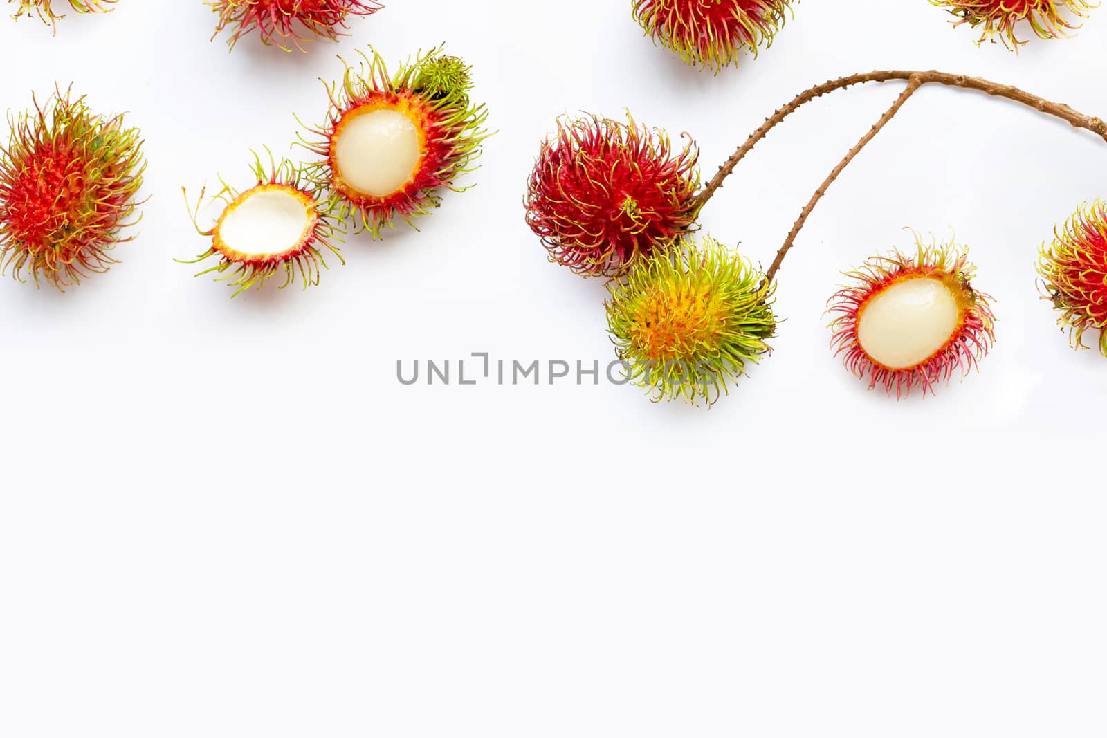 Rambutan isolated on white background. 