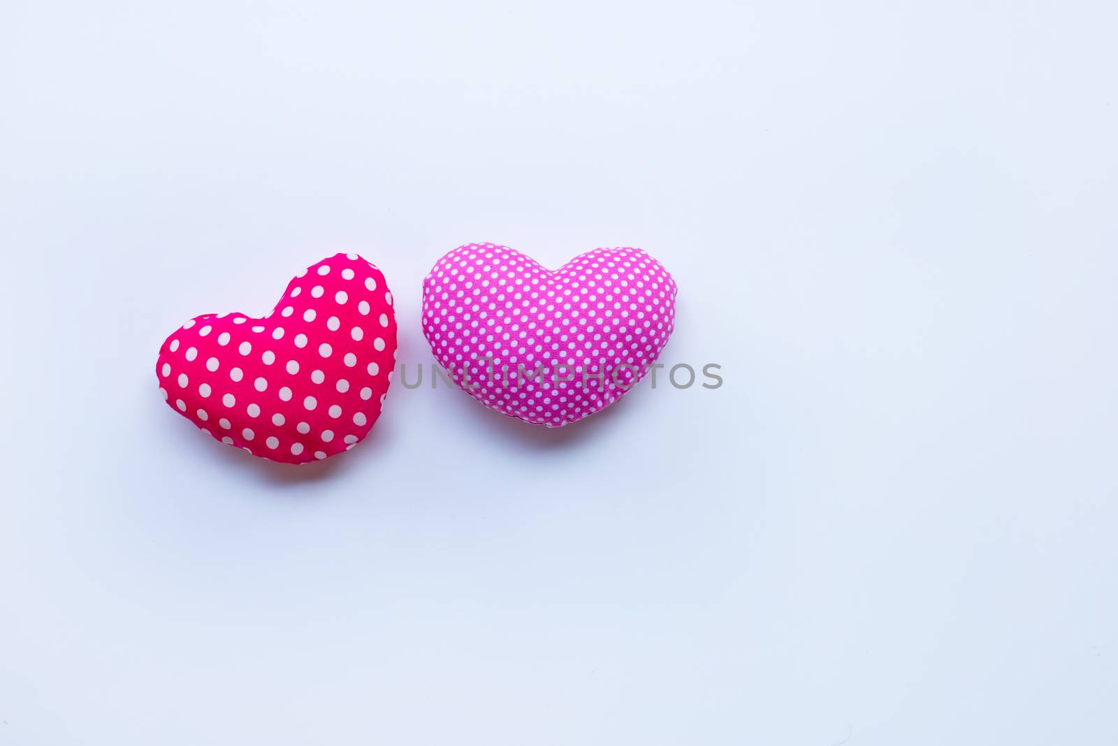Valentine's hearts on white background